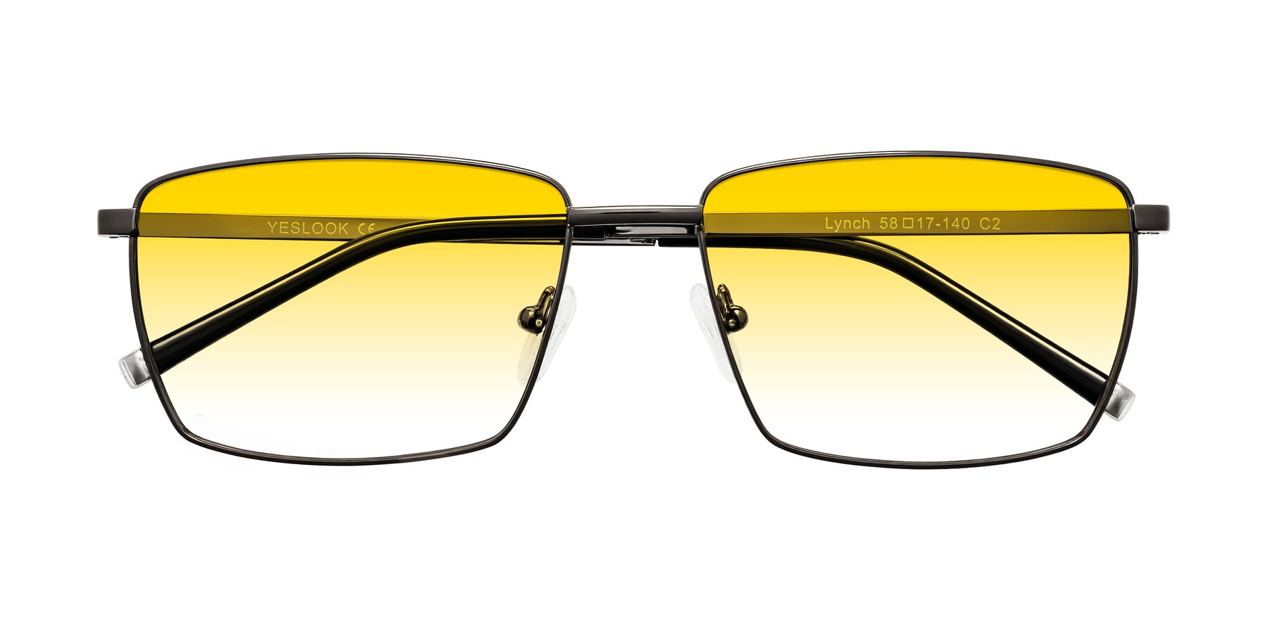 Folded Front of Lynch in Gunmetal with Yellow Gradient Lenses