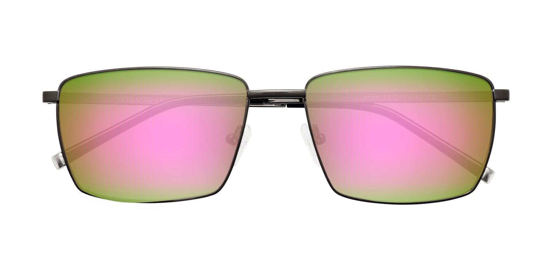 Folded Front of Lynch in Gunmetal with Pink Mirrored Lenses