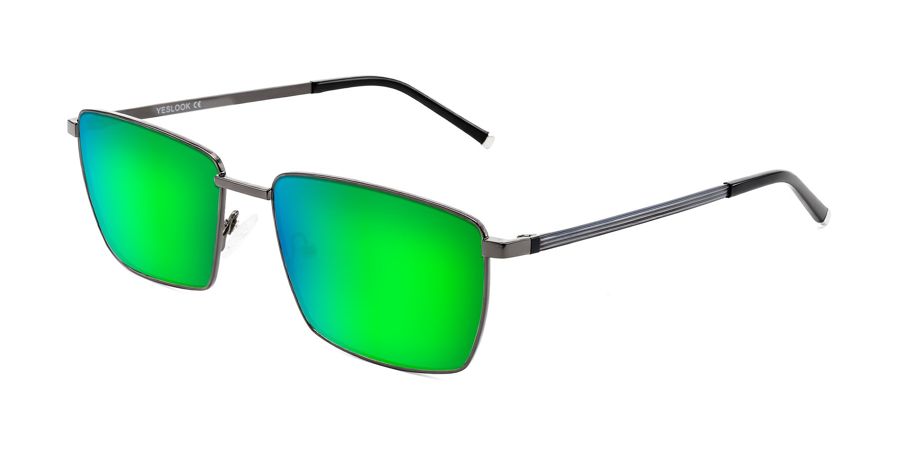Angle of Lynch in Gunmetal with Green Mirrored Lenses
