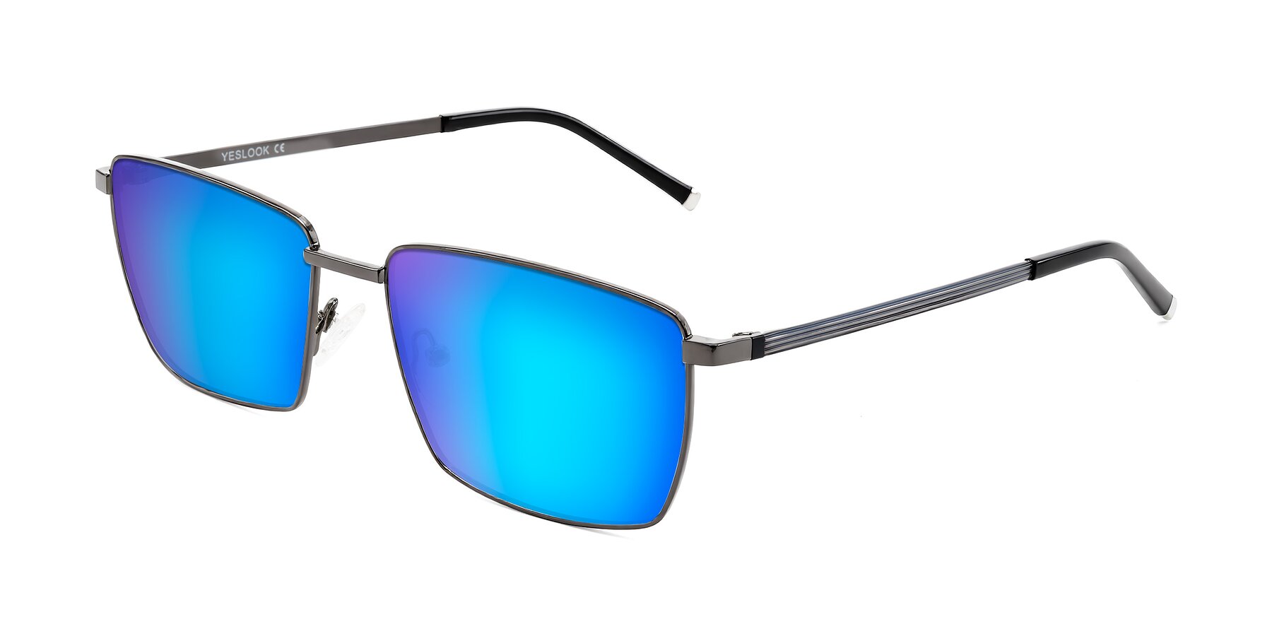 Angle of Lynch in Gunmetal with Blue Mirrored Lenses