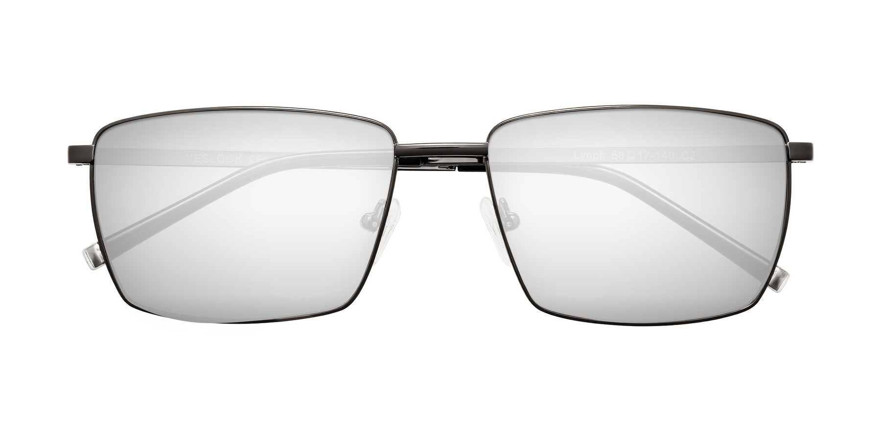 Folded Front of Lynch in Gunmetal with Silver Mirrored Lenses