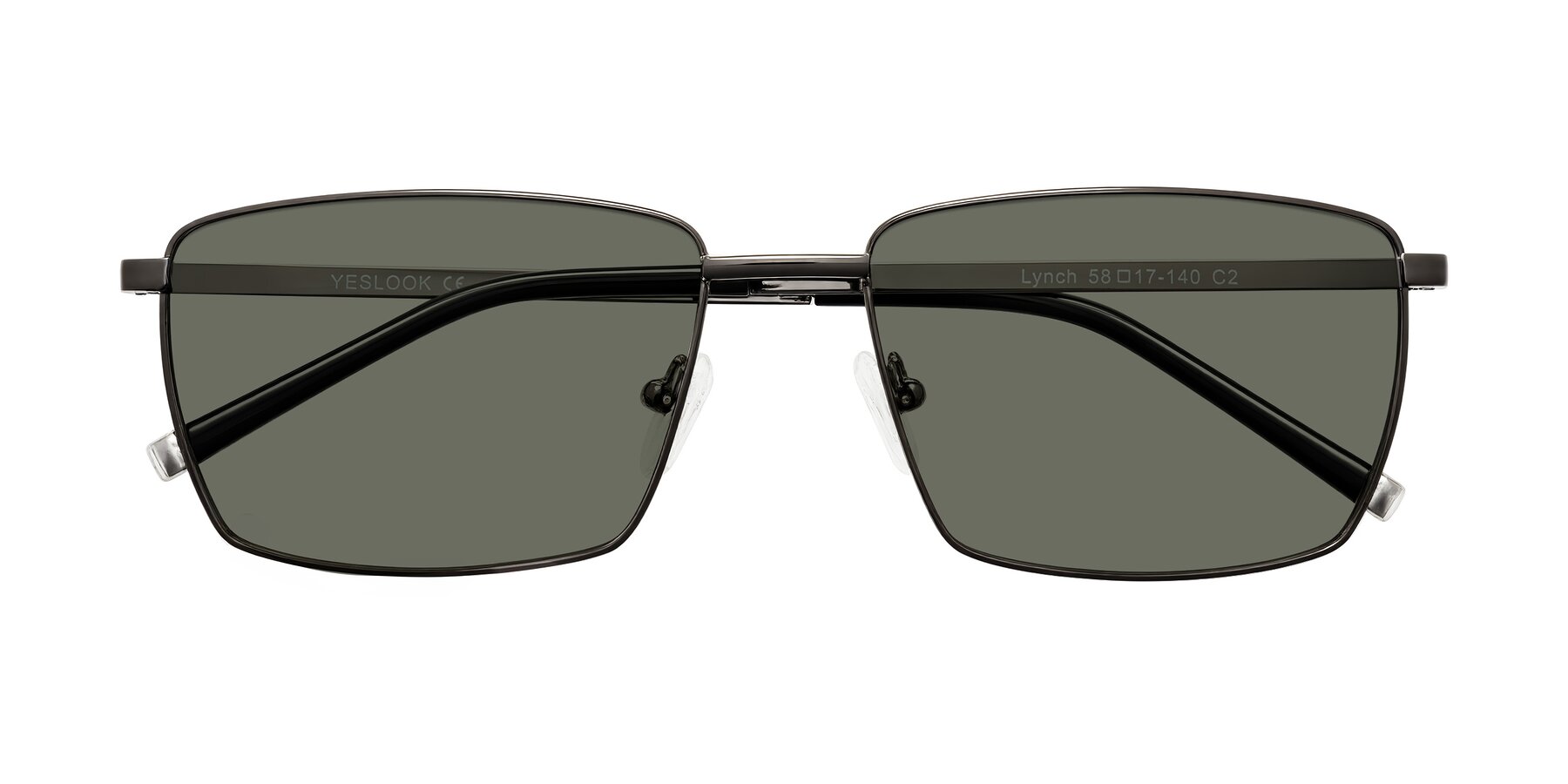 Folded Front of Lynch in Gunmetal with Gray Polarized Lenses