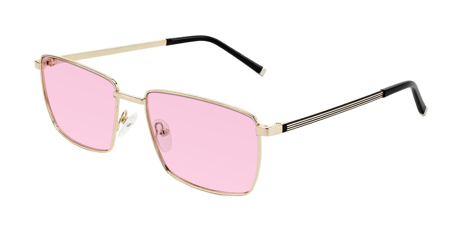 Angle of Lynch in Gold with Light Pink Tinted Lenses