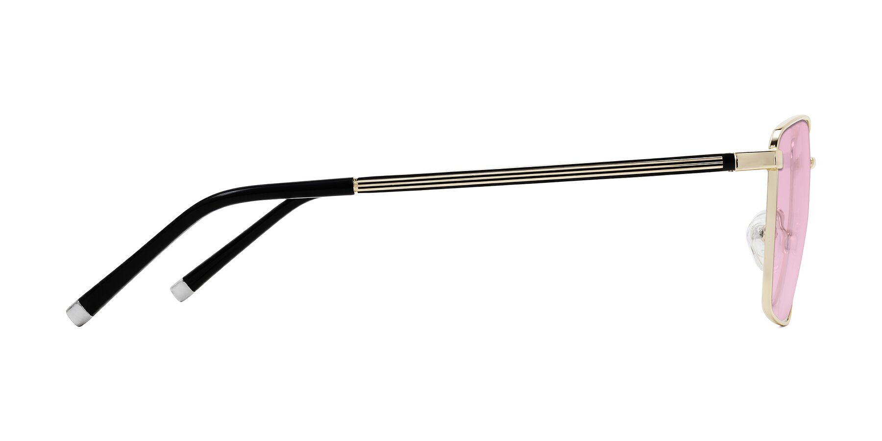 Side of Lynch in Gold with Light Pink Tinted Lenses