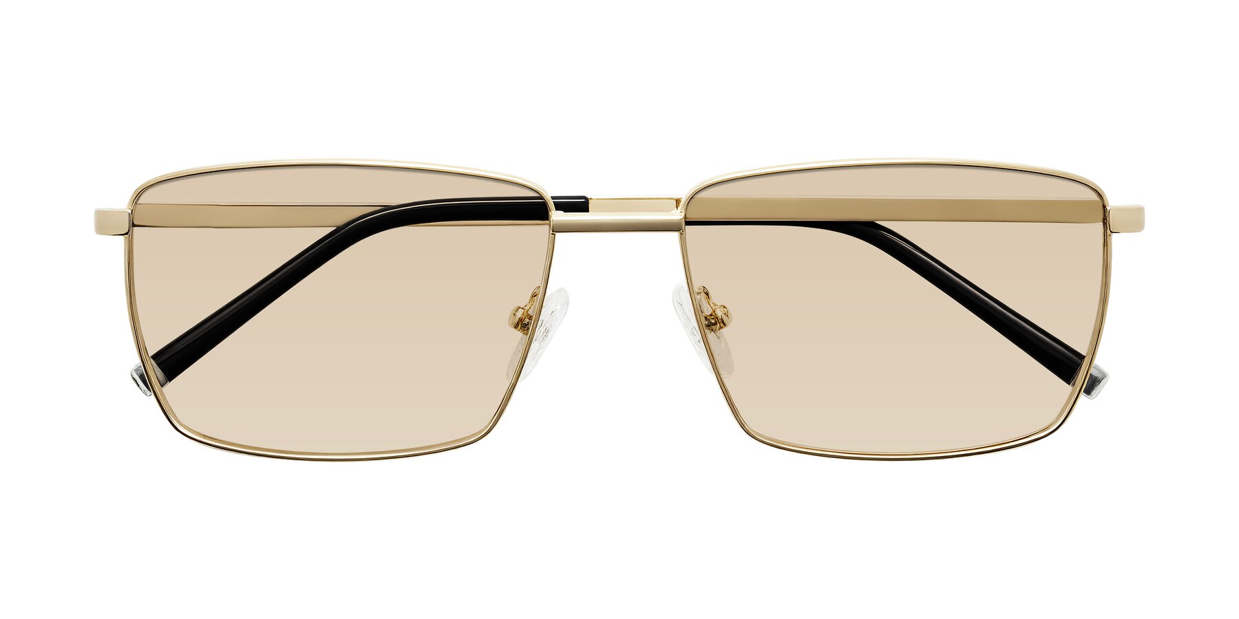 Folded Front of Lynch in Gold with Light Brown Tinted Lenses