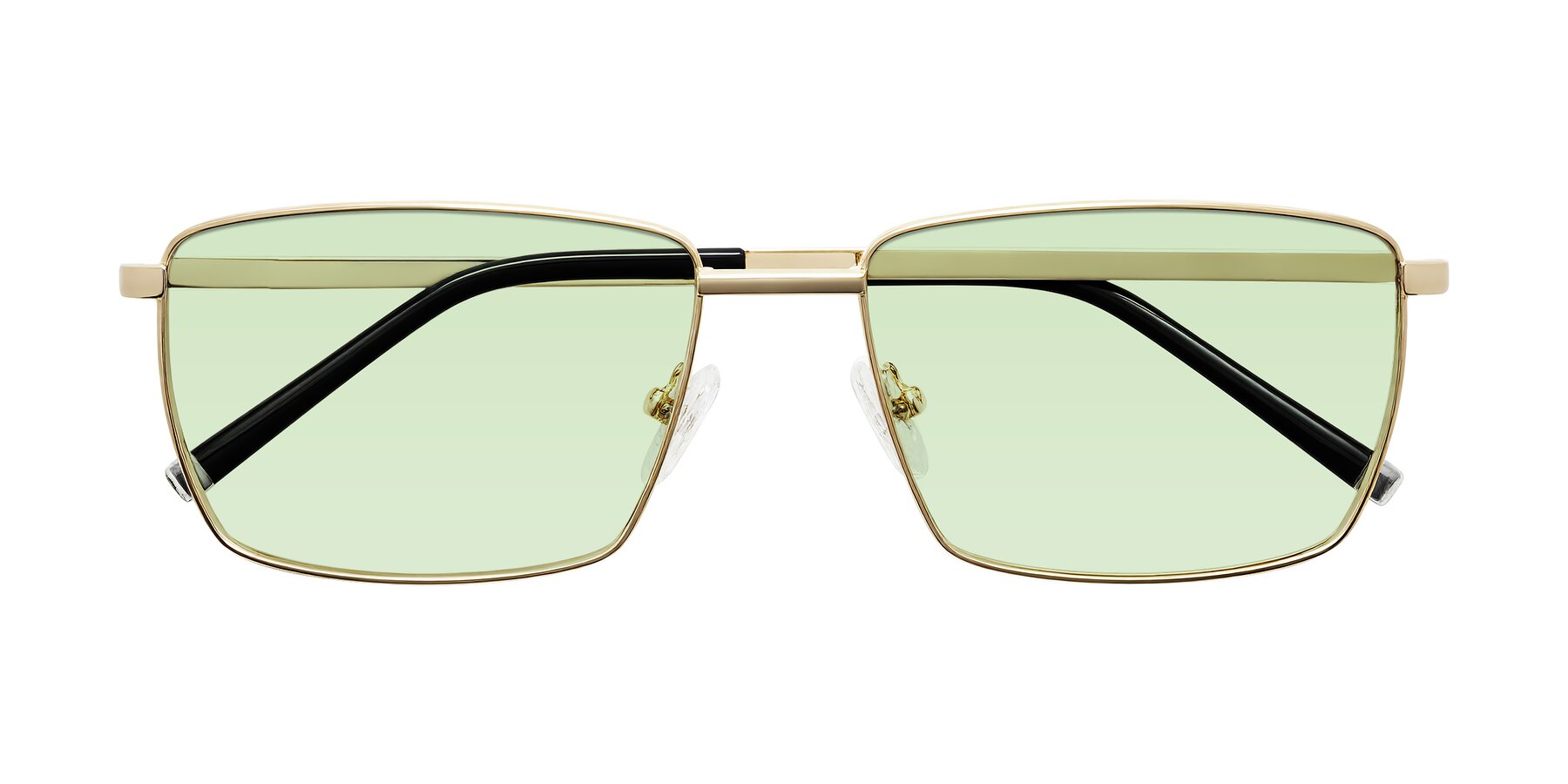 Folded Front of Lynch in Gold with Light Green Tinted Lenses