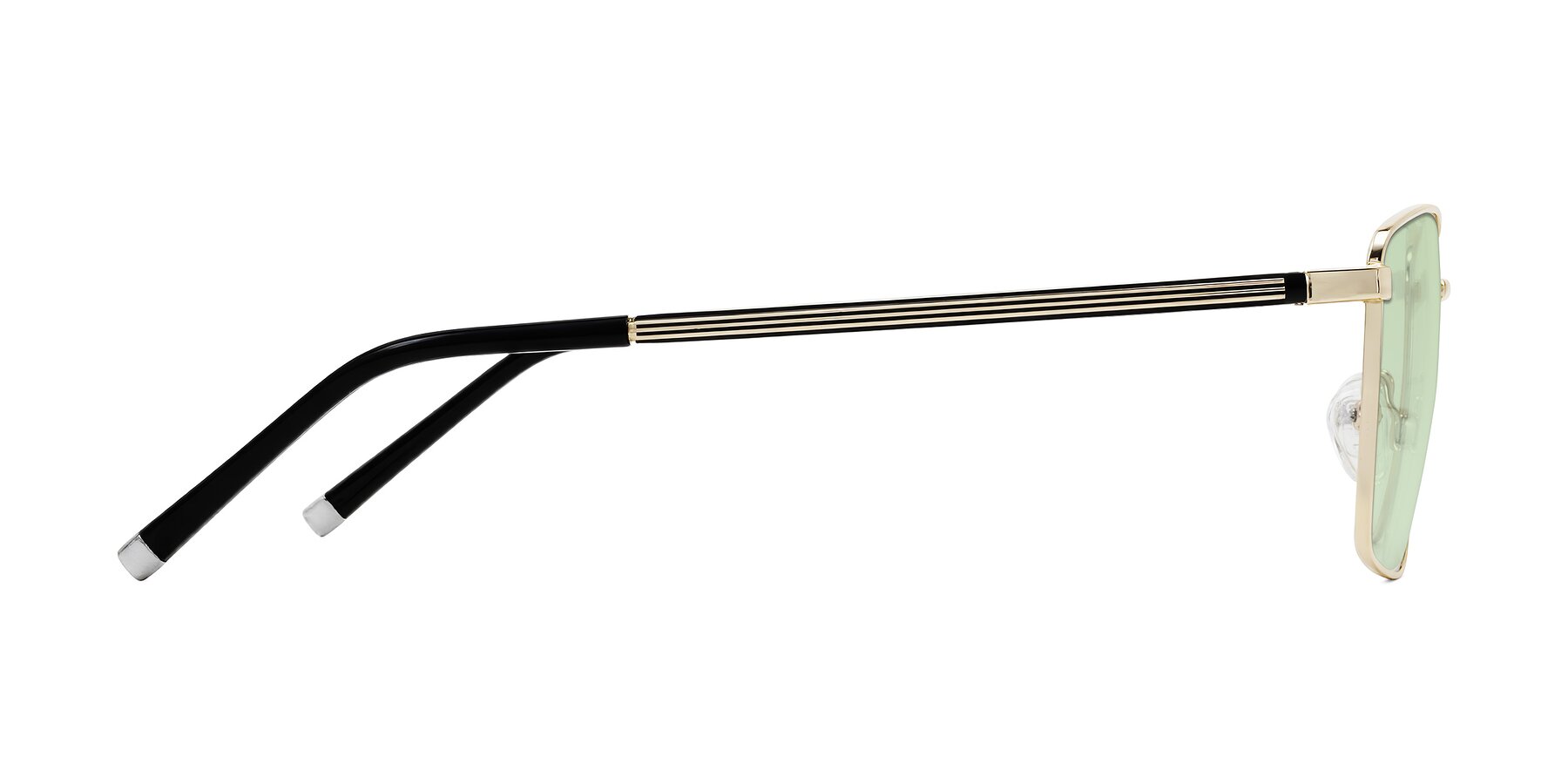 Side of Lynch in Gold with Light Green Tinted Lenses