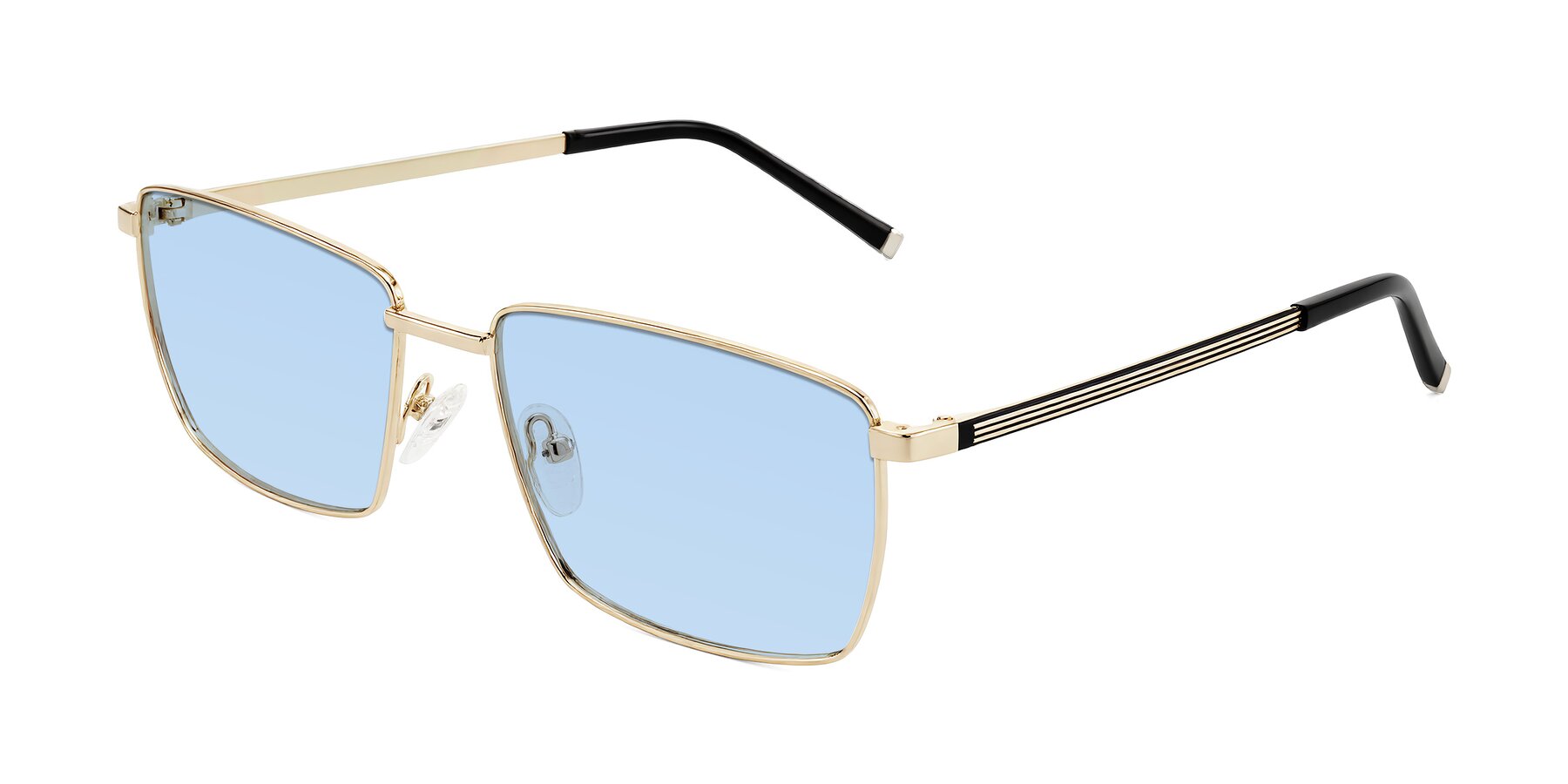 Angle of Lynch in Gold with Light Blue Tinted Lenses