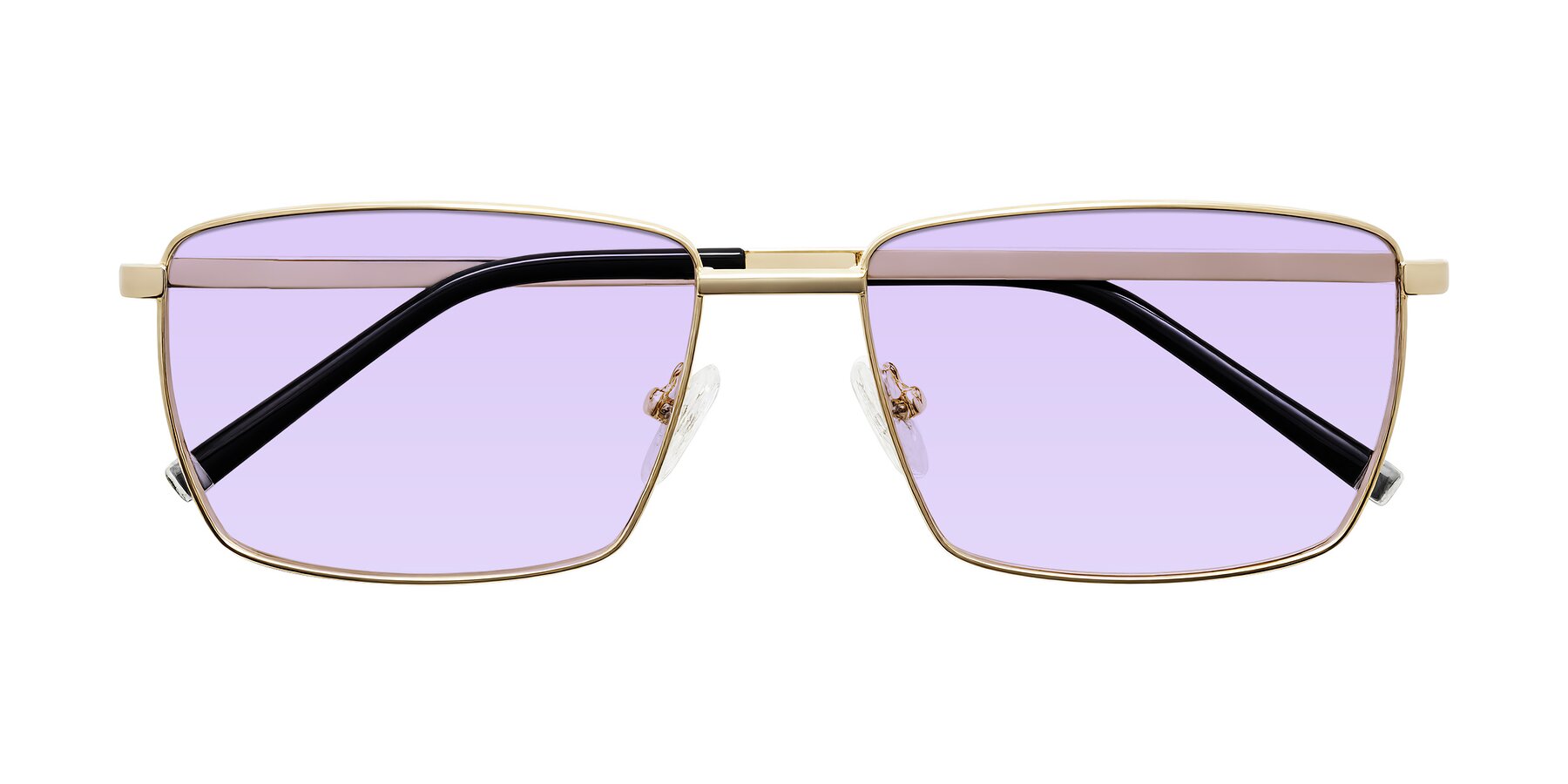 Folded Front of Lynch in Gold with Light Purple Tinted Lenses