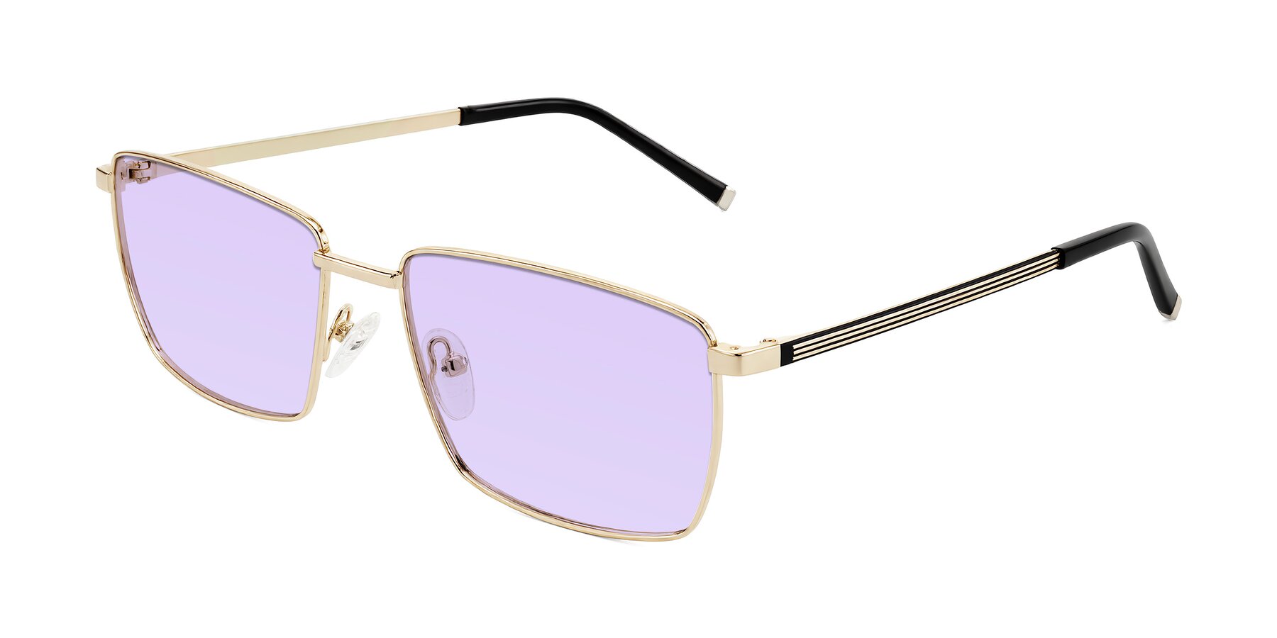 Angle of Lynch in Gold with Light Purple Tinted Lenses