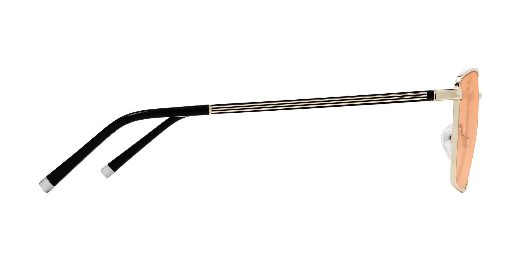 Side of Lynch in Gold with Light Orange Tinted Lenses