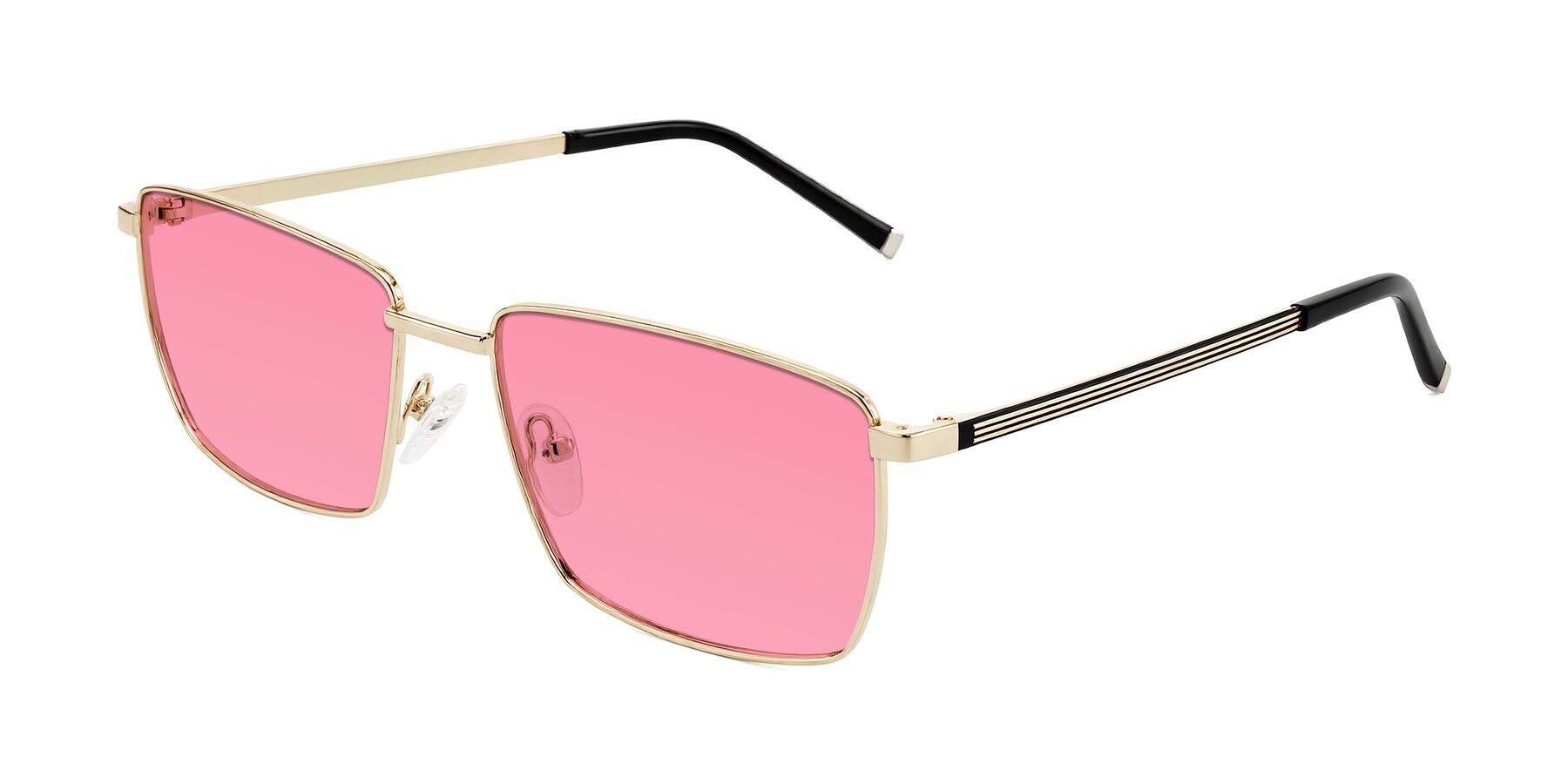 Angle of Lynch in Gold with Pink Tinted Lenses