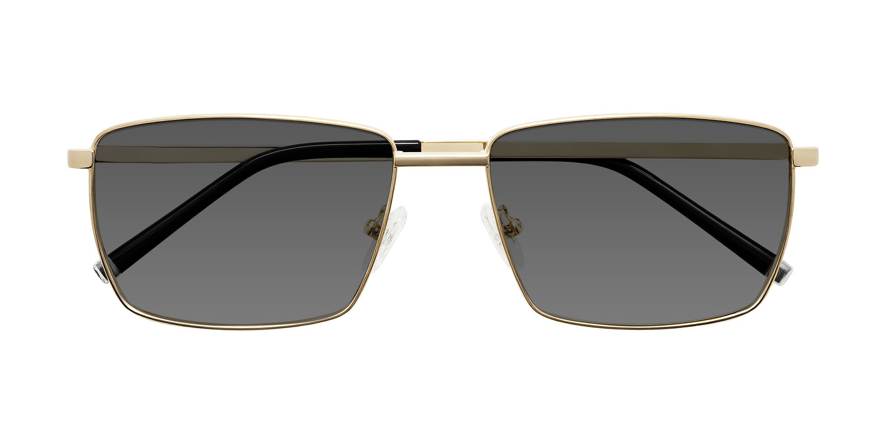 Folded Front of Lynch in Gold with Medium Gray Tinted Lenses