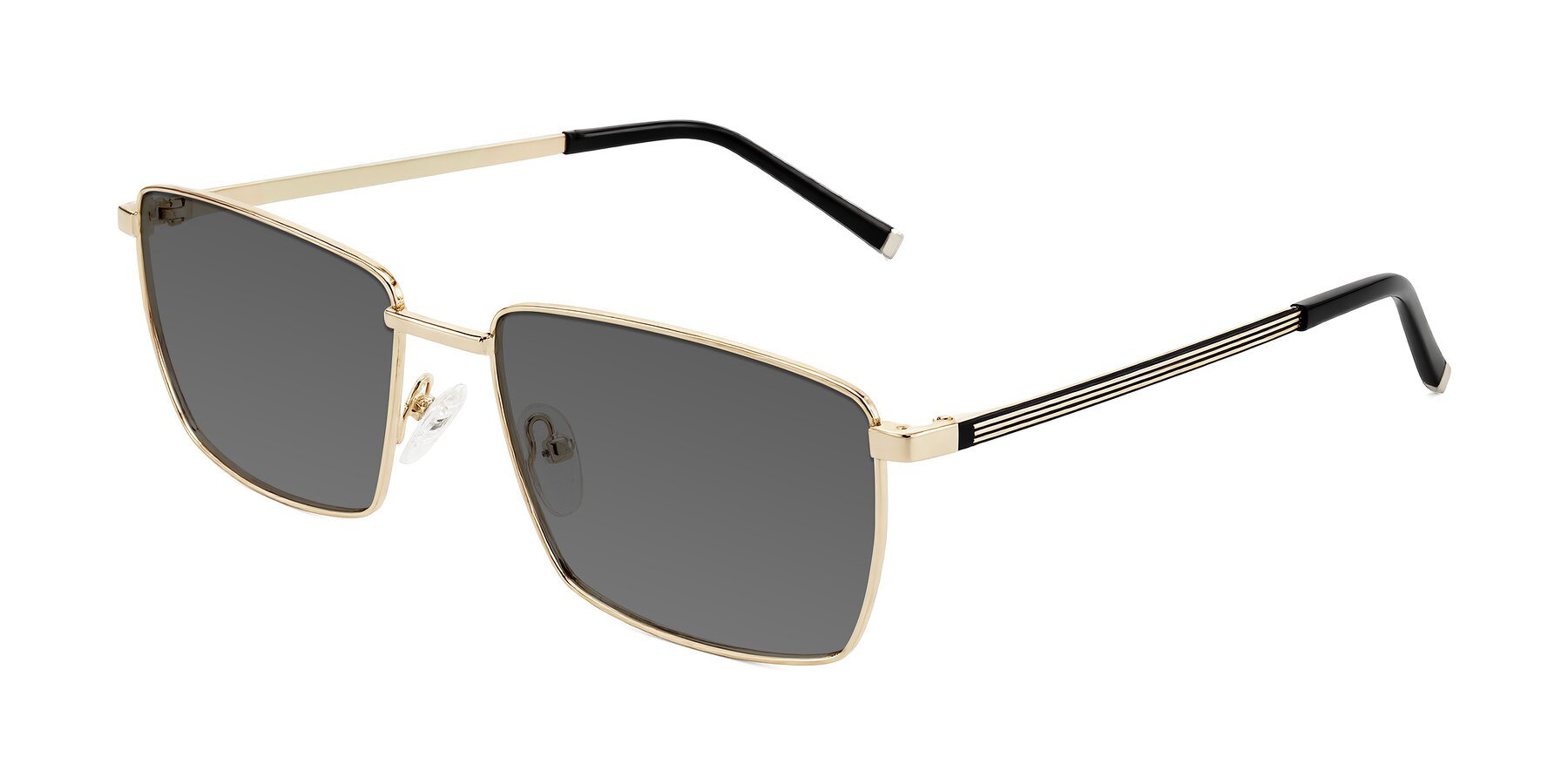 Angle of Lynch in Gold with Medium Gray Tinted Lenses