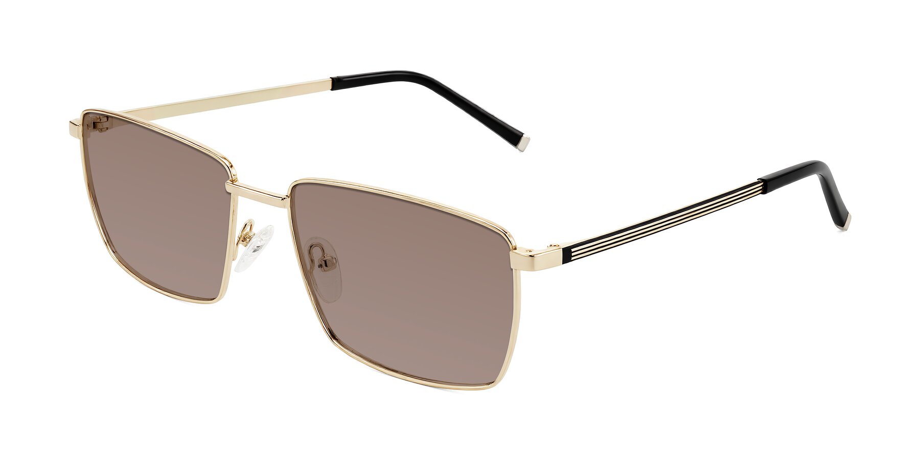 Angle of Lynch in Gold with Medium Brown Tinted Lenses