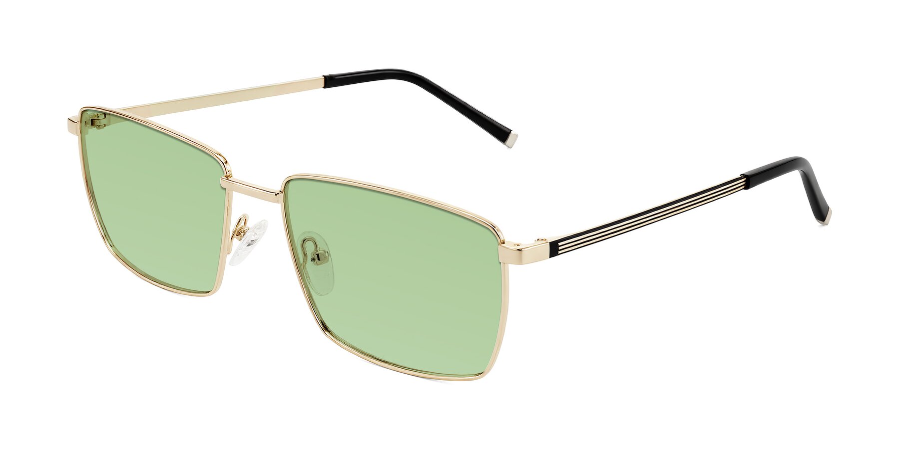 Angle of Lynch in Gold with Medium Green Tinted Lenses
