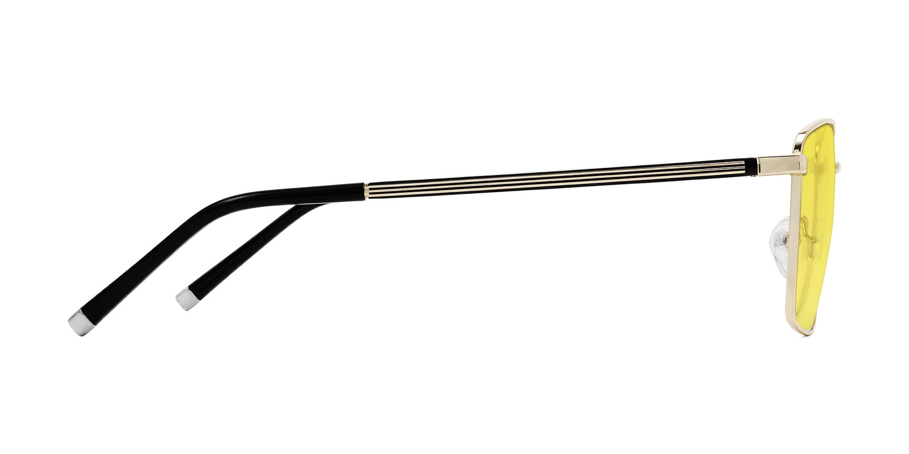 Side of Lynch in Gold with Medium Yellow Tinted Lenses