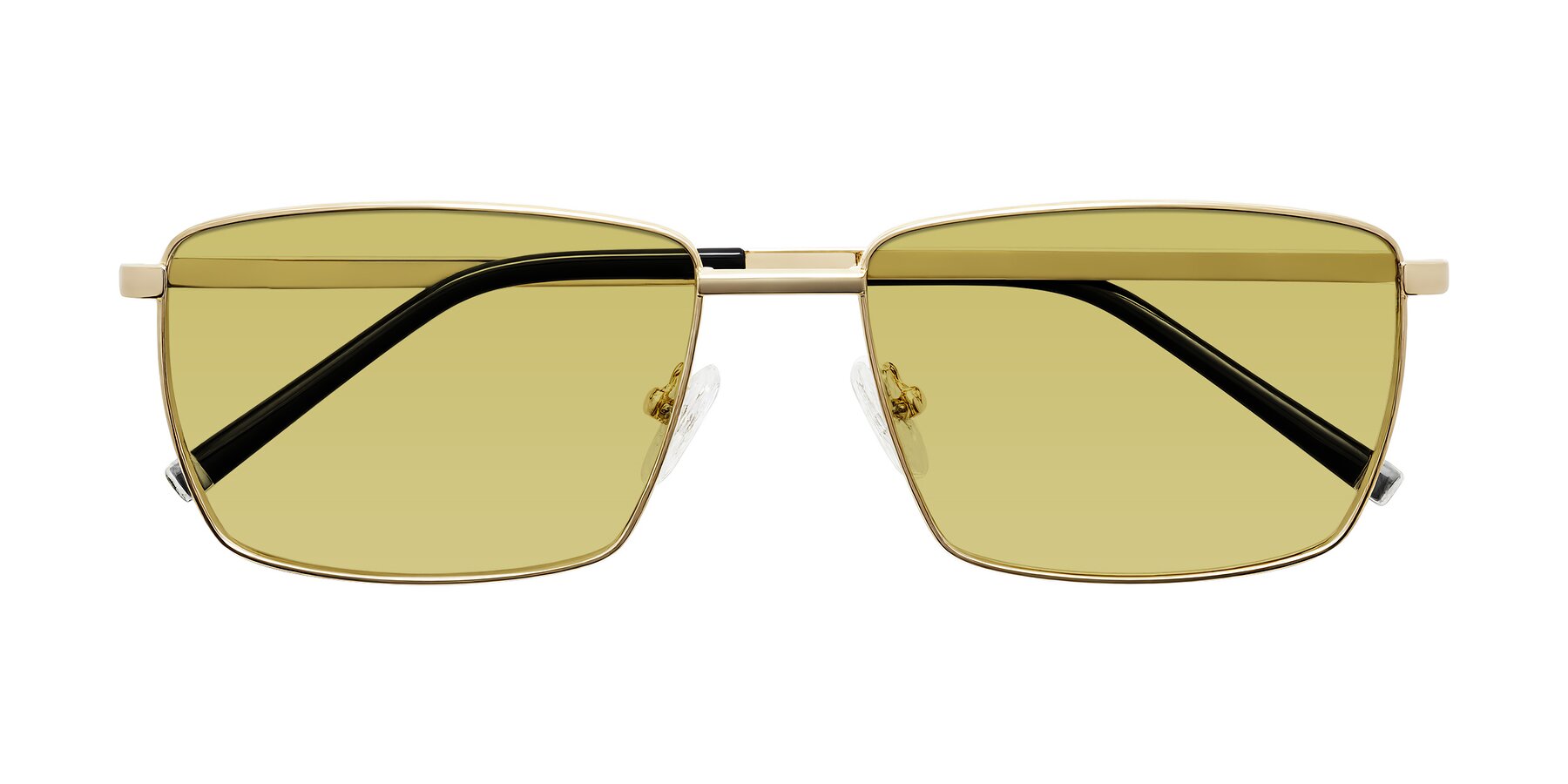 Folded Front of Lynch in Gold with Medium Champagne Tinted Lenses