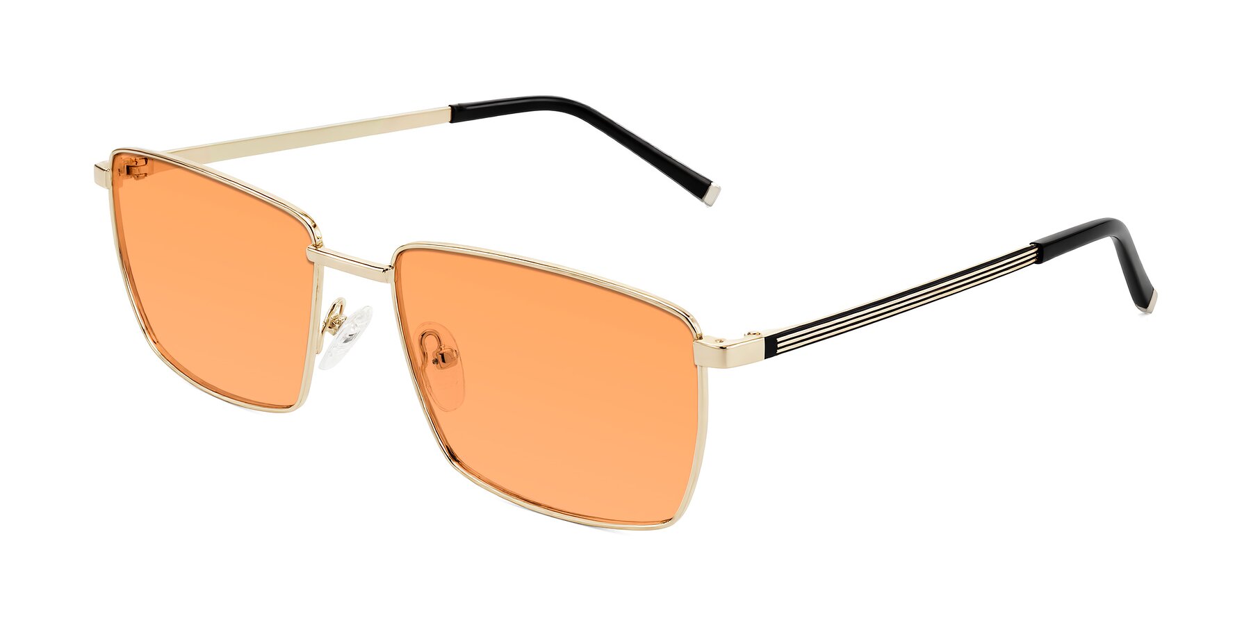 Angle of Lynch in Gold with Medium Orange Tinted Lenses
