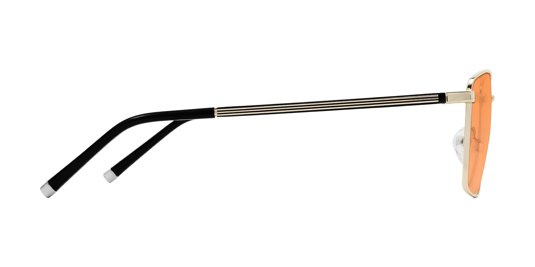 Side of Lynch in Gold with Medium Orange Tinted Lenses