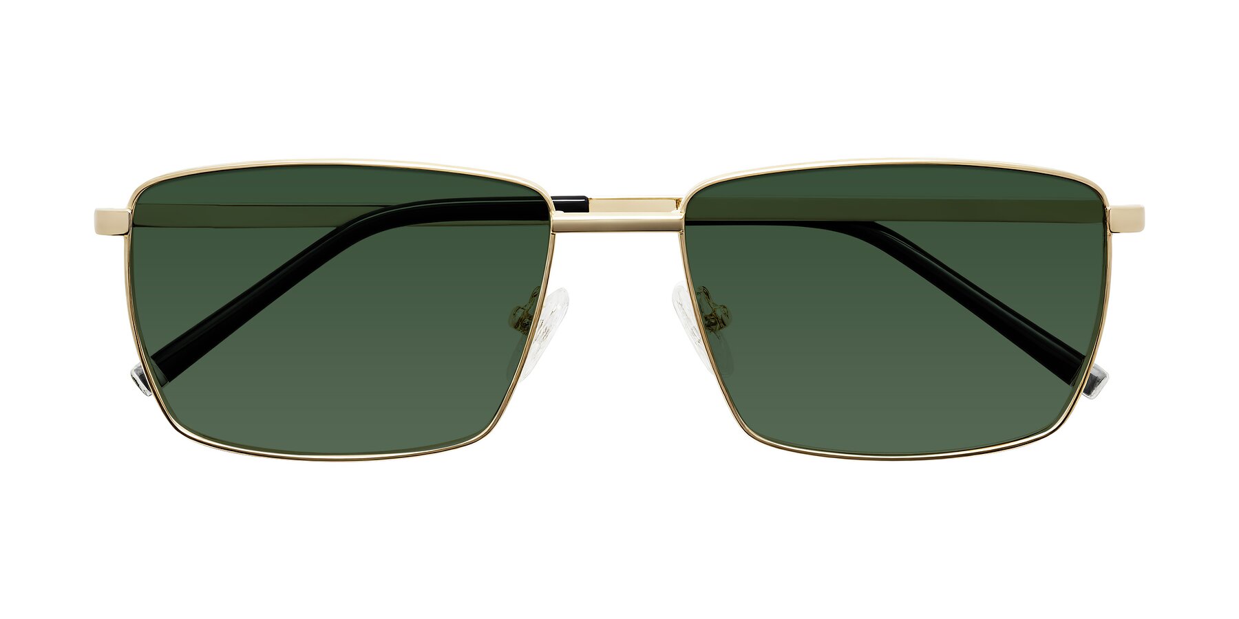 Folded Front of Lynch in Gold with Green Tinted Lenses