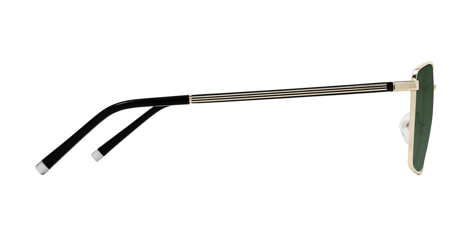 Side of Lynch in Gold with Green Tinted Lenses