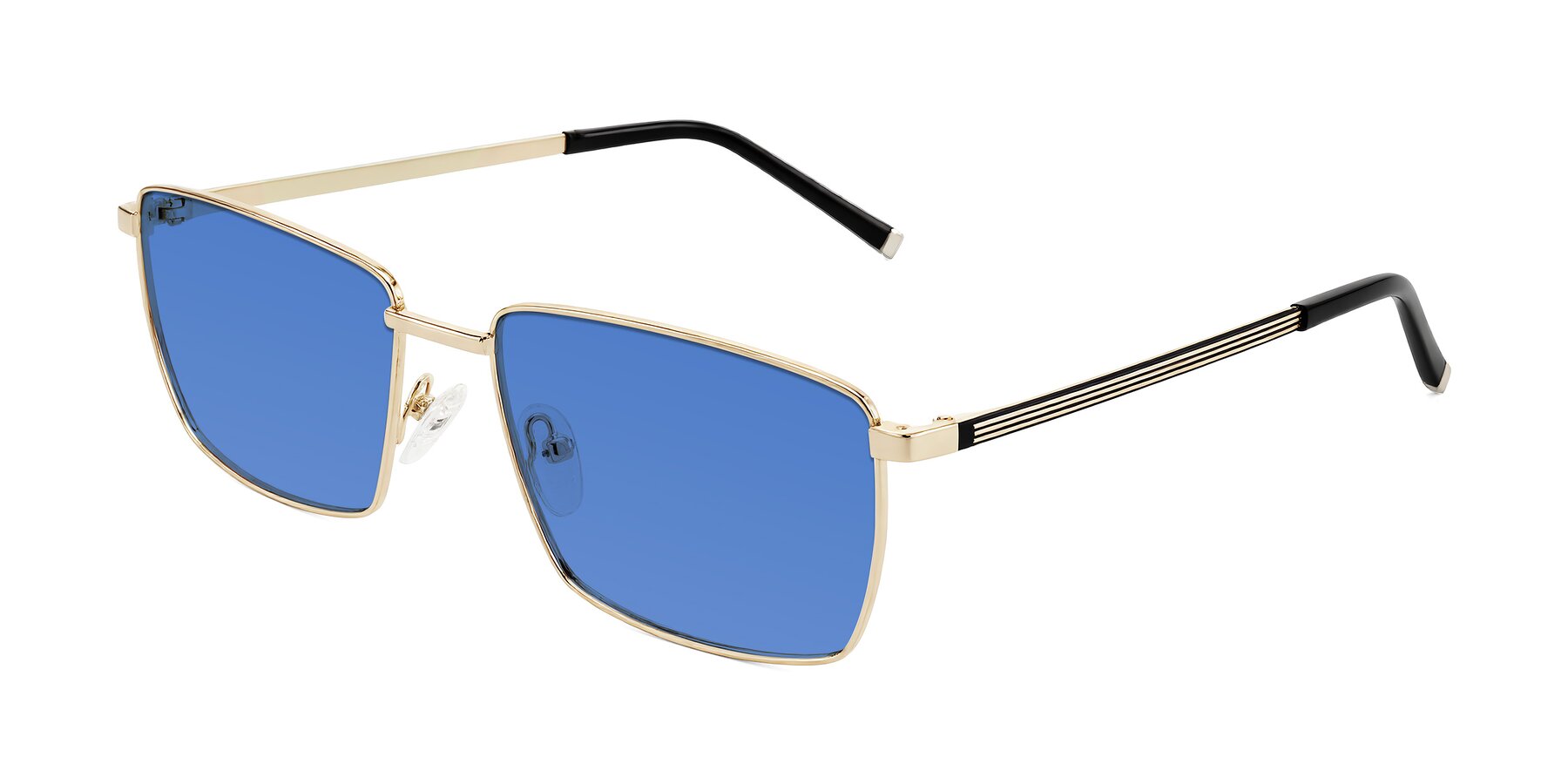Angle of Lynch in Gold with Blue Tinted Lenses