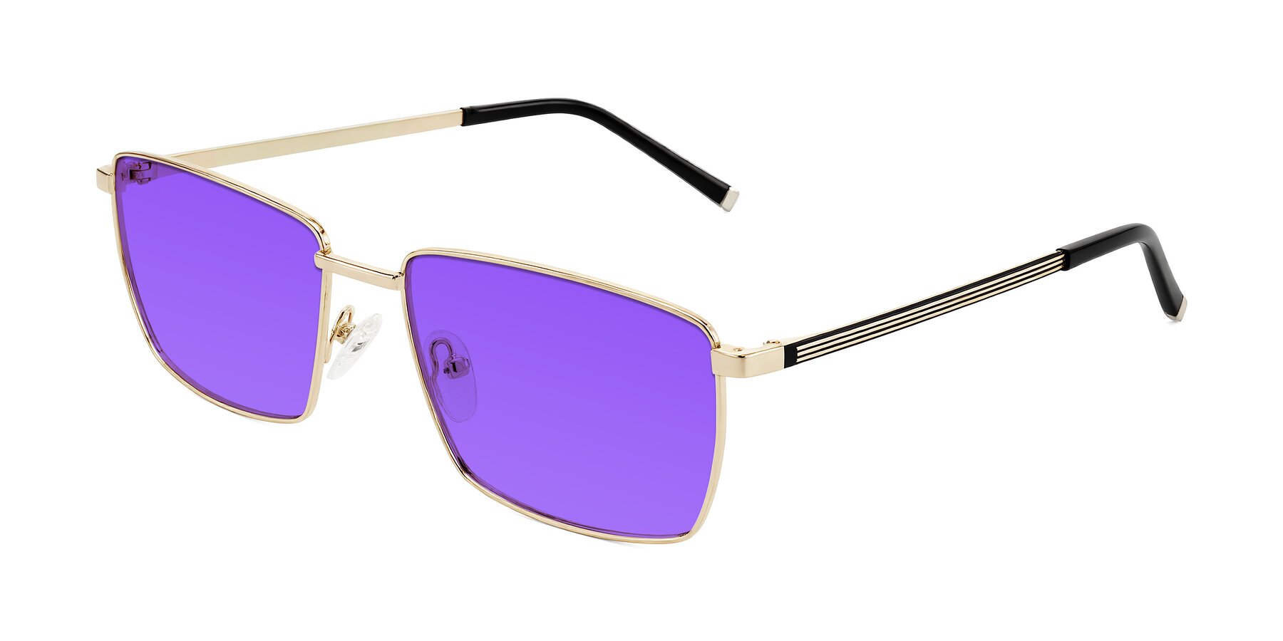 Angle of Lynch in Gold with Purple Tinted Lenses