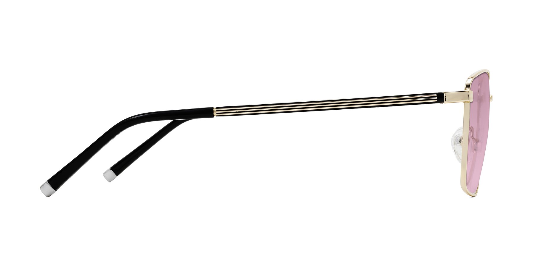 Side of Lynch in Gold with Light Wine Tinted Lenses