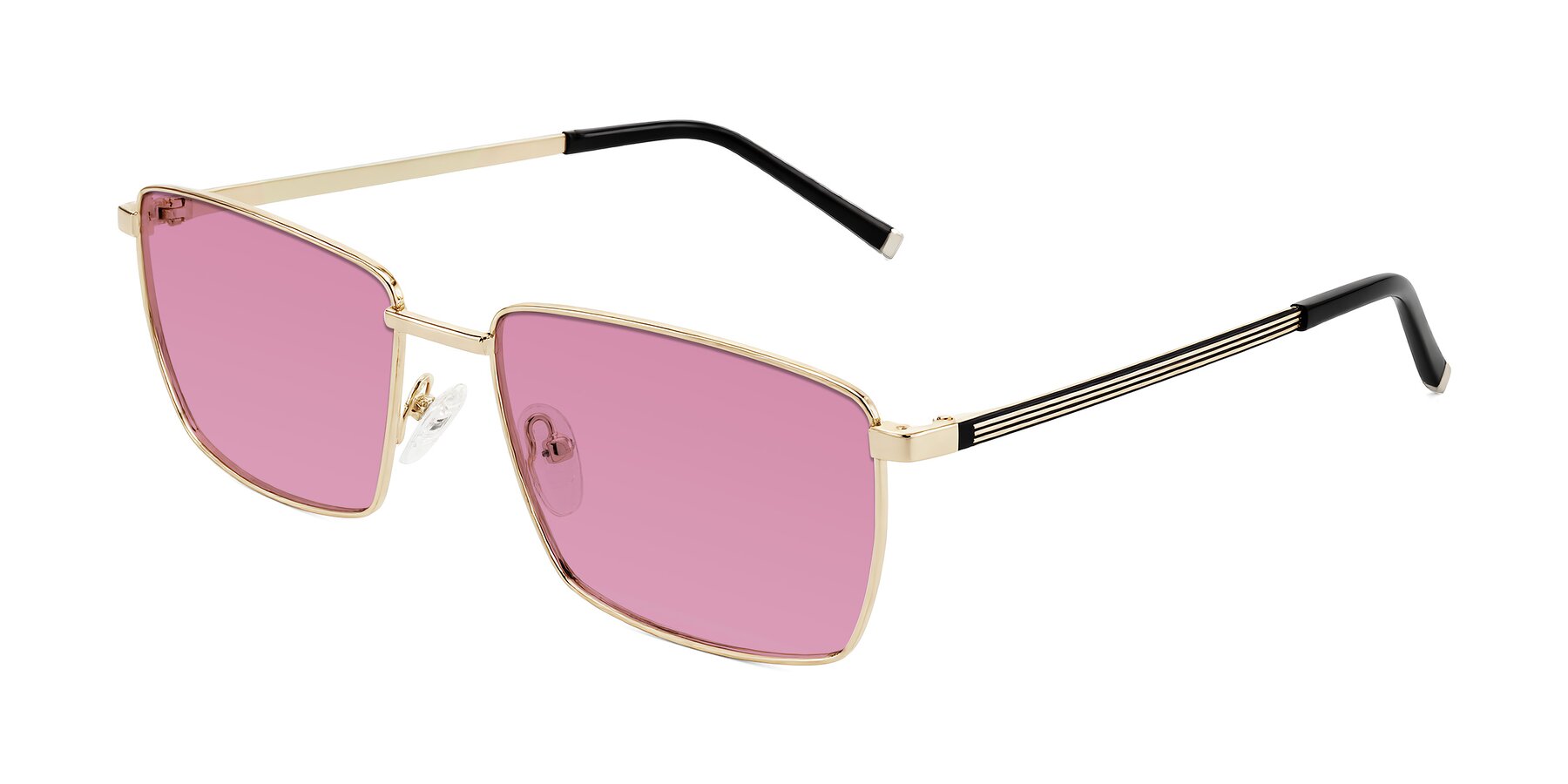 Angle of Lynch in Gold with Medium Wine Tinted Lenses