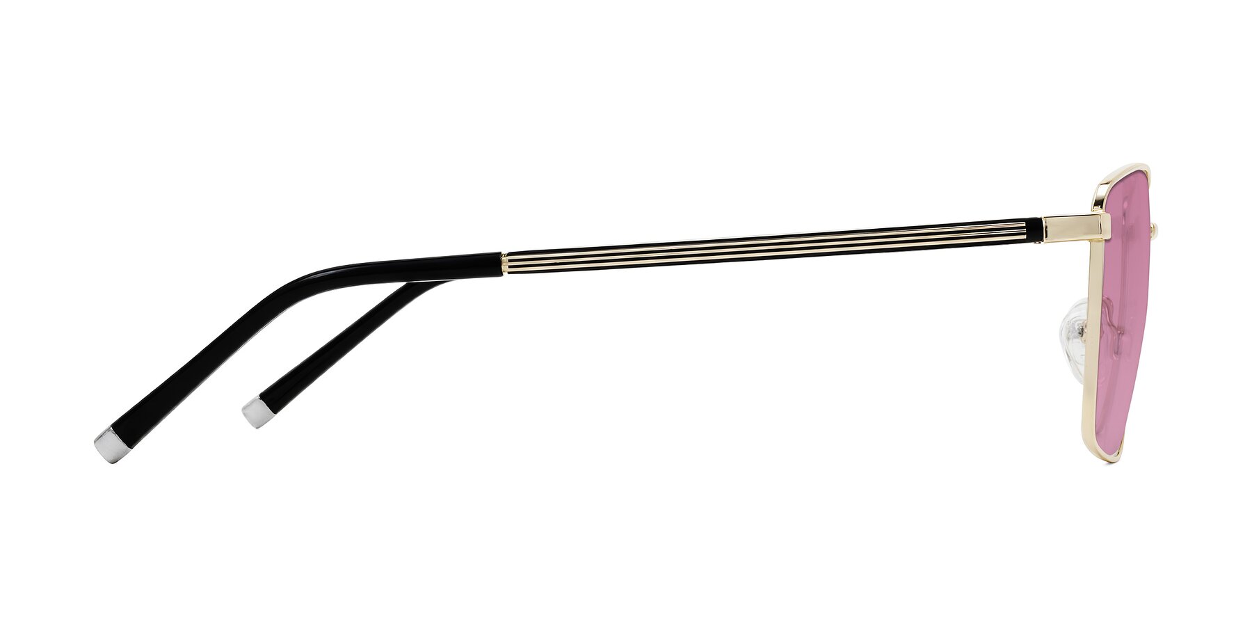 Side of Lynch in Gold with Medium Wine Tinted Lenses