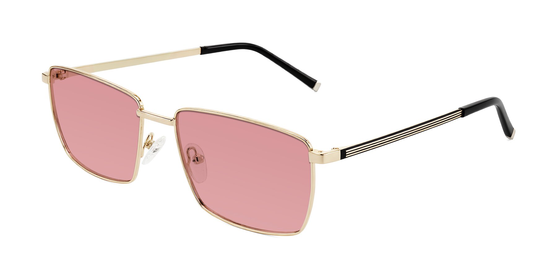 Angle of Lynch in Gold with Medium Garnet Tinted Lenses