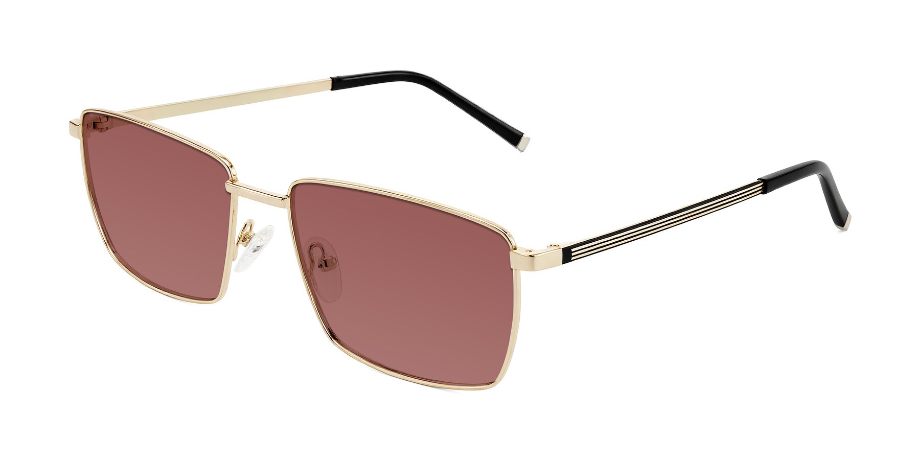 Angle of Lynch in Gold with Garnet Tinted Lenses