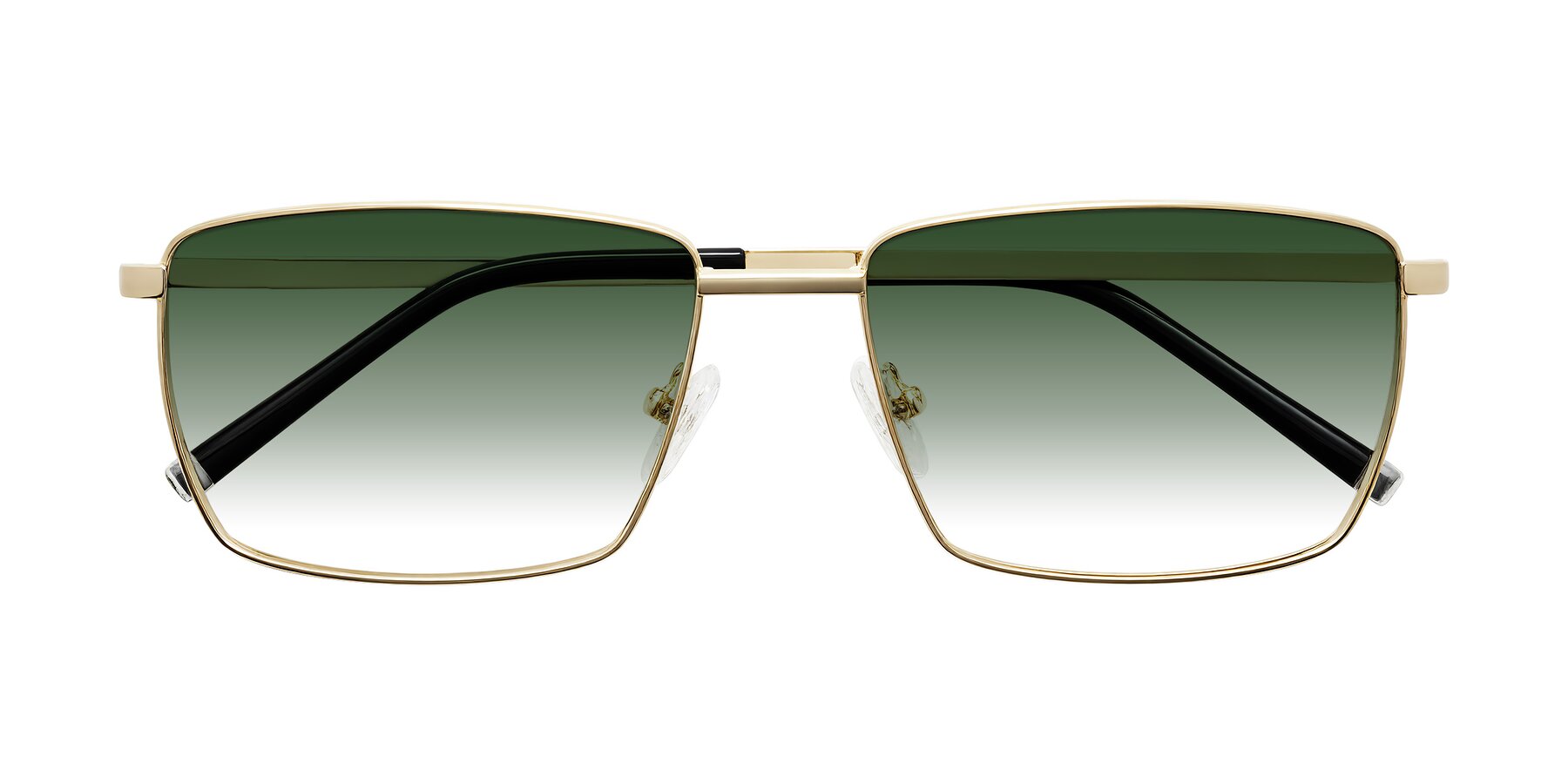 Folded Front of Lynch in Gold with Green Gradient Lenses