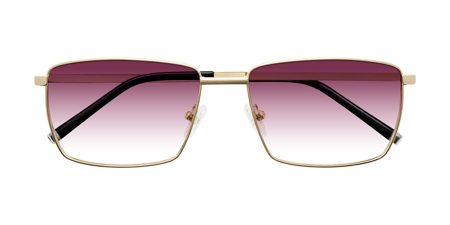 Folded Front of Lynch in Gold with Wine Gradient Lenses