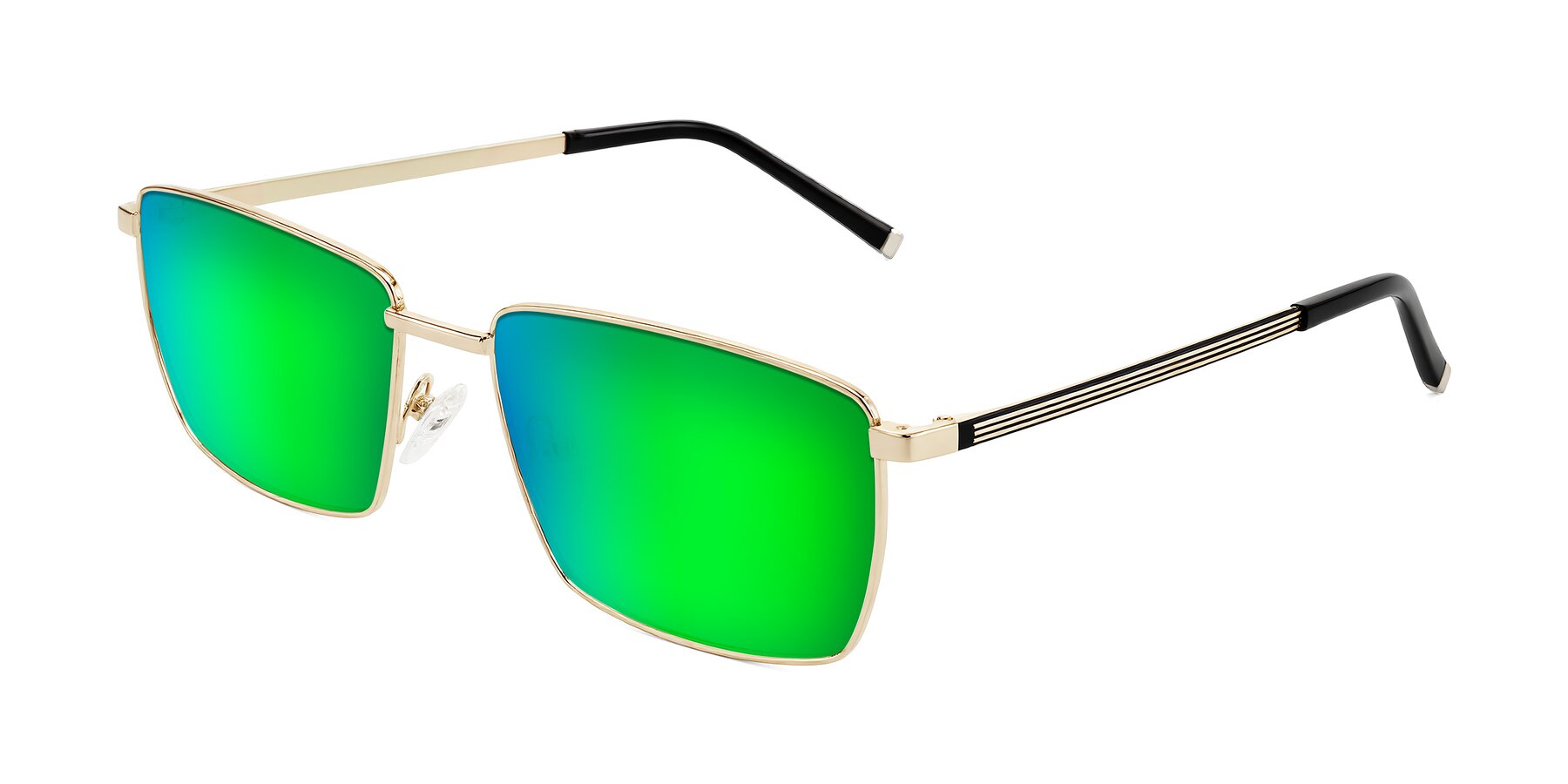 Angle of Lynch in Gold with Green Mirrored Lenses