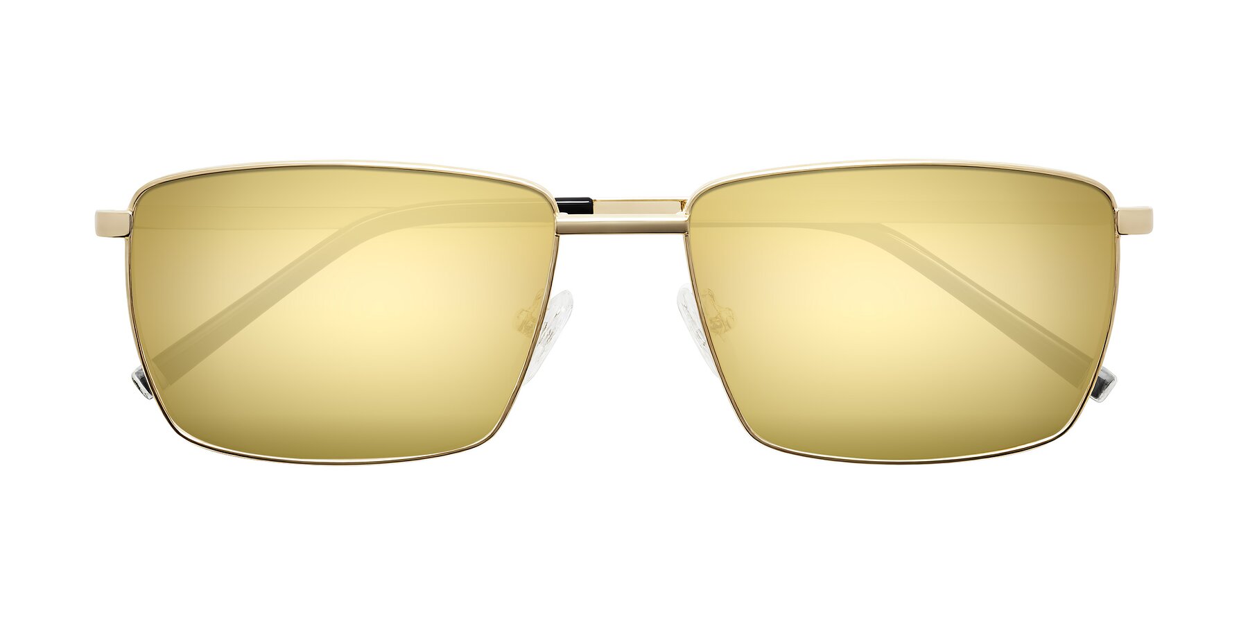 Folded Front of Lynch in Gold with Gold Mirrored Lenses