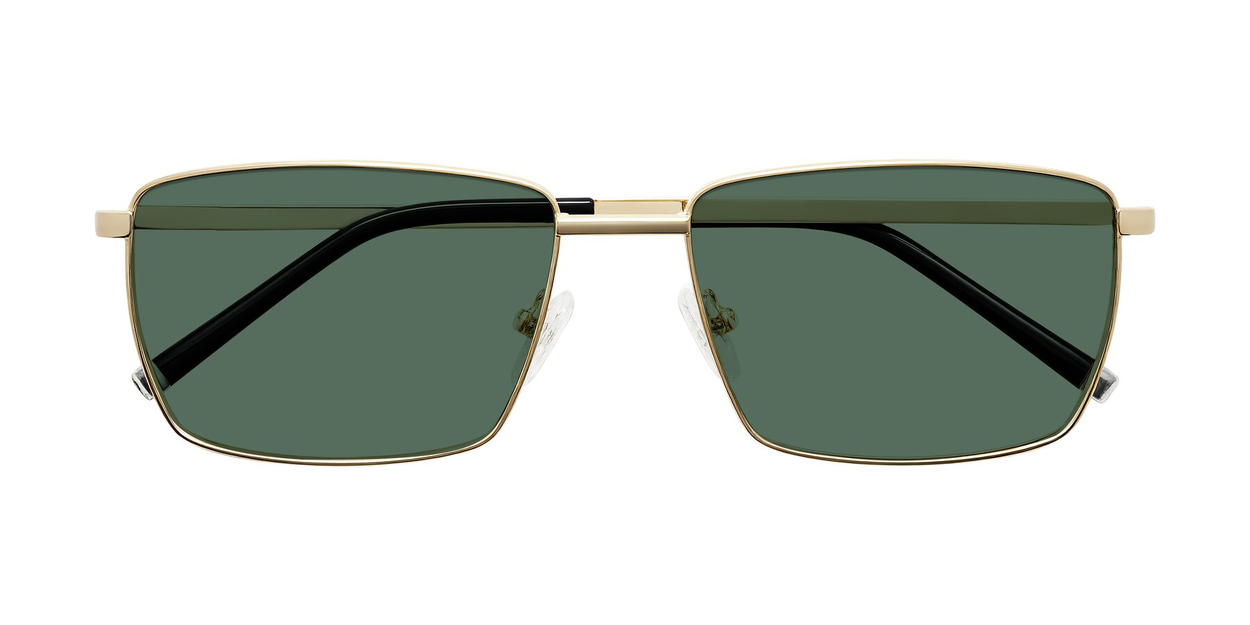 Folded Front of Lynch in Gold with Green Polarized Lenses