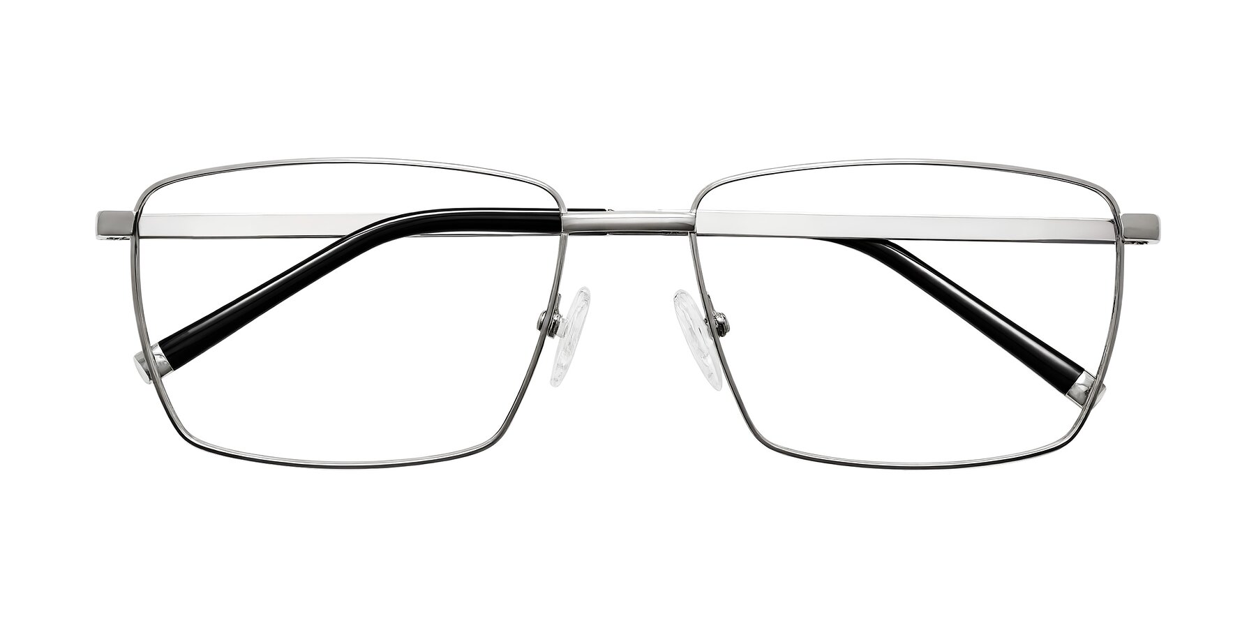 Folded Front of Lynch in Silver with Clear Reading Eyeglass Lenses