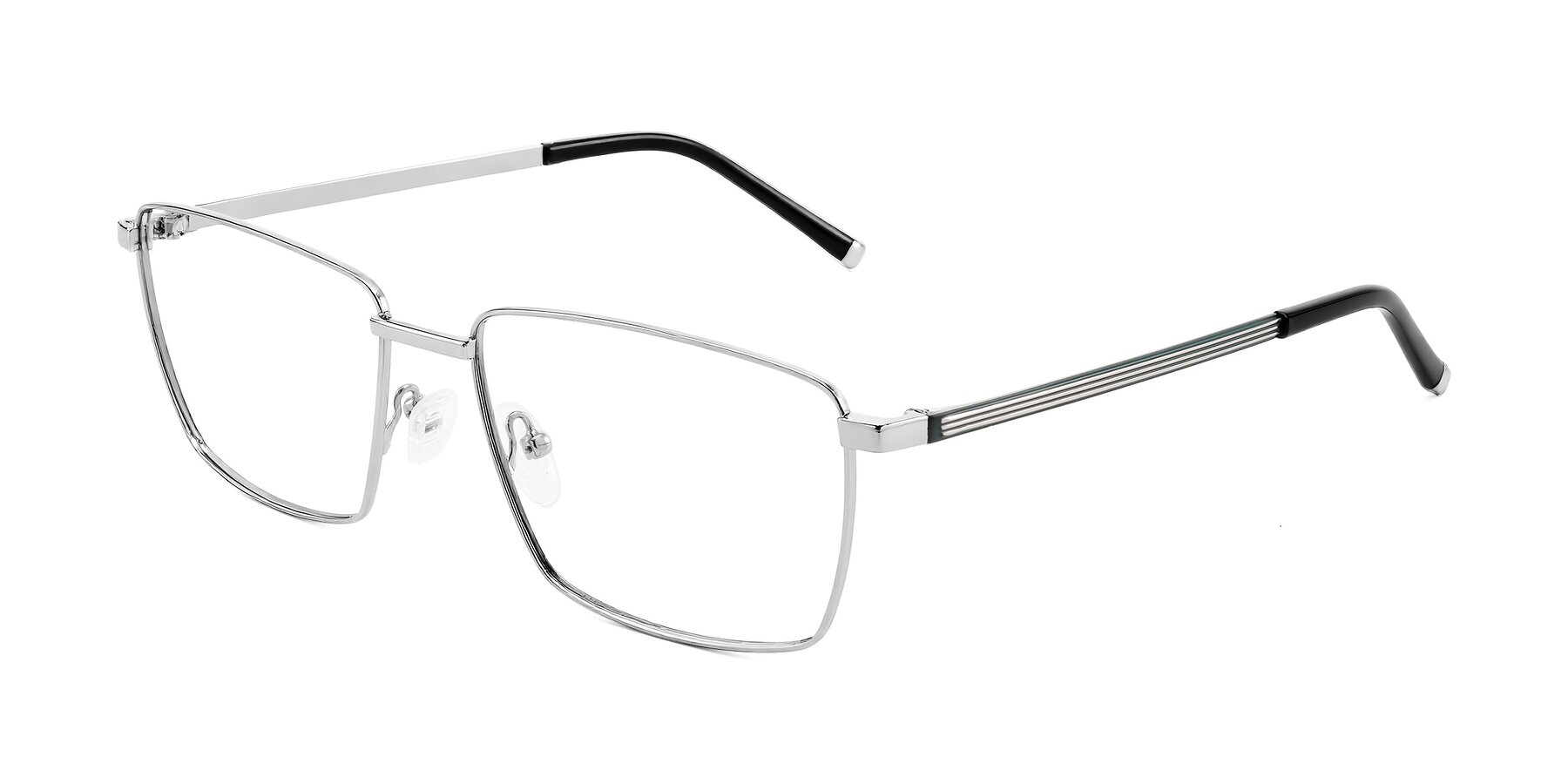 Angle of Lynch in Silver with Clear Reading Eyeglass Lenses