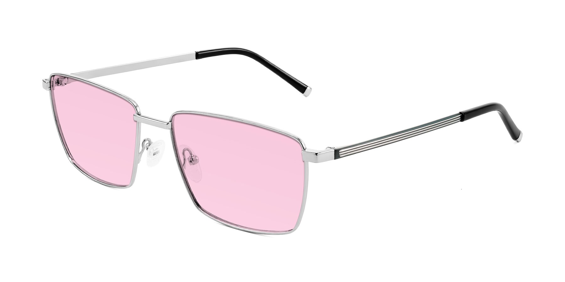 Angle of Lynch in Silver with Light Pink Tinted Lenses