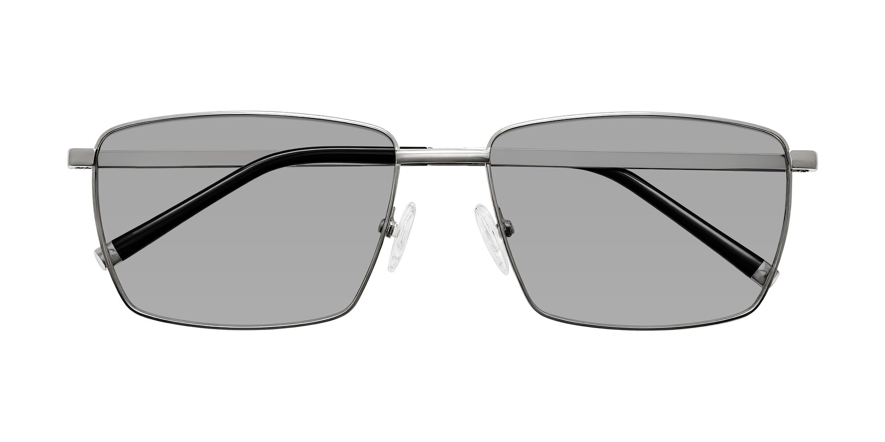 Folded Front of Lynch in Silver with Light Gray Tinted Lenses