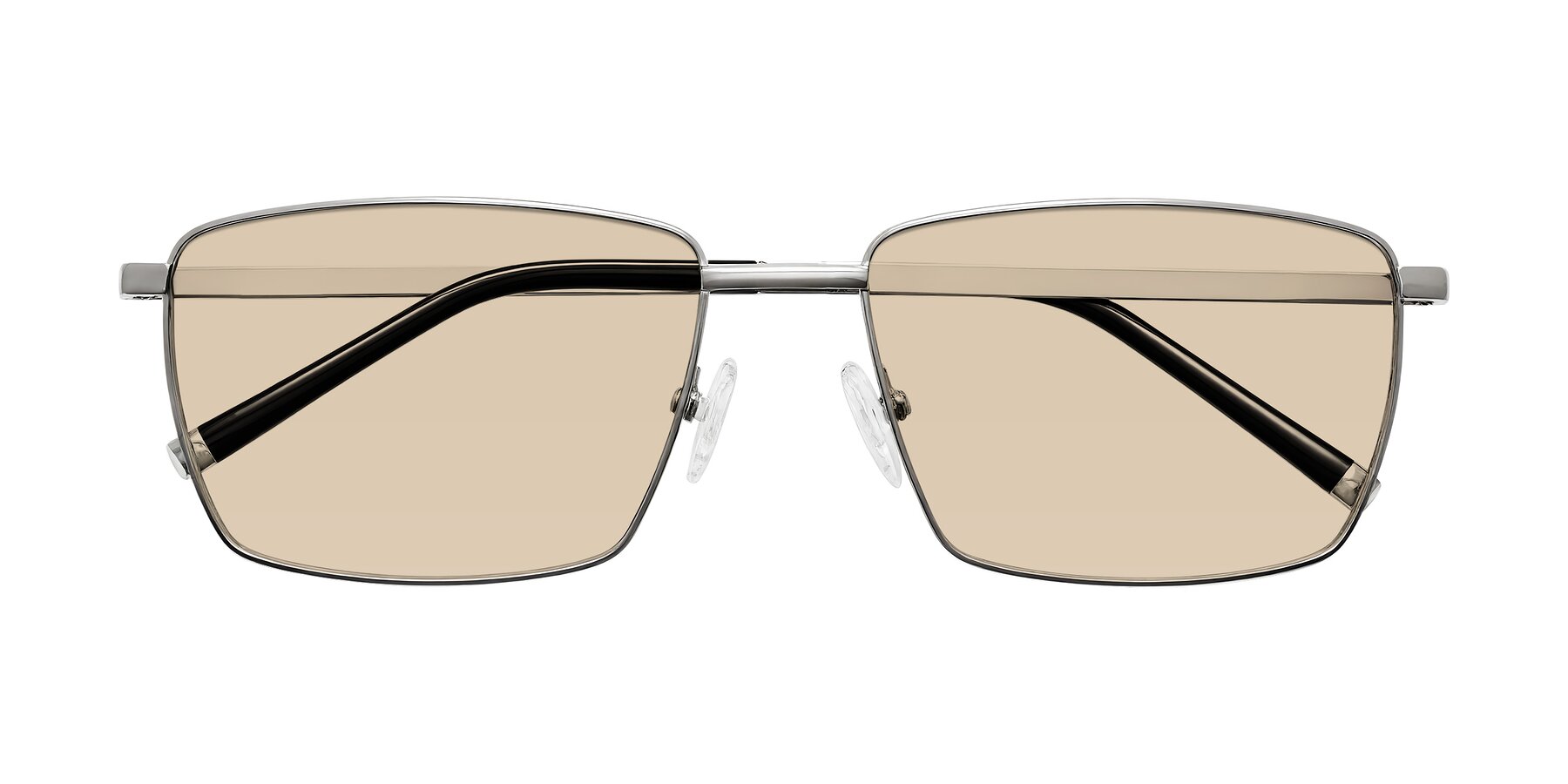 Folded Front of Lynch in Silver with Light Brown Tinted Lenses