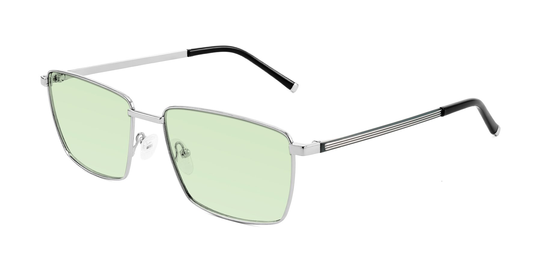 Angle of Lynch in Silver with Light Green Tinted Lenses