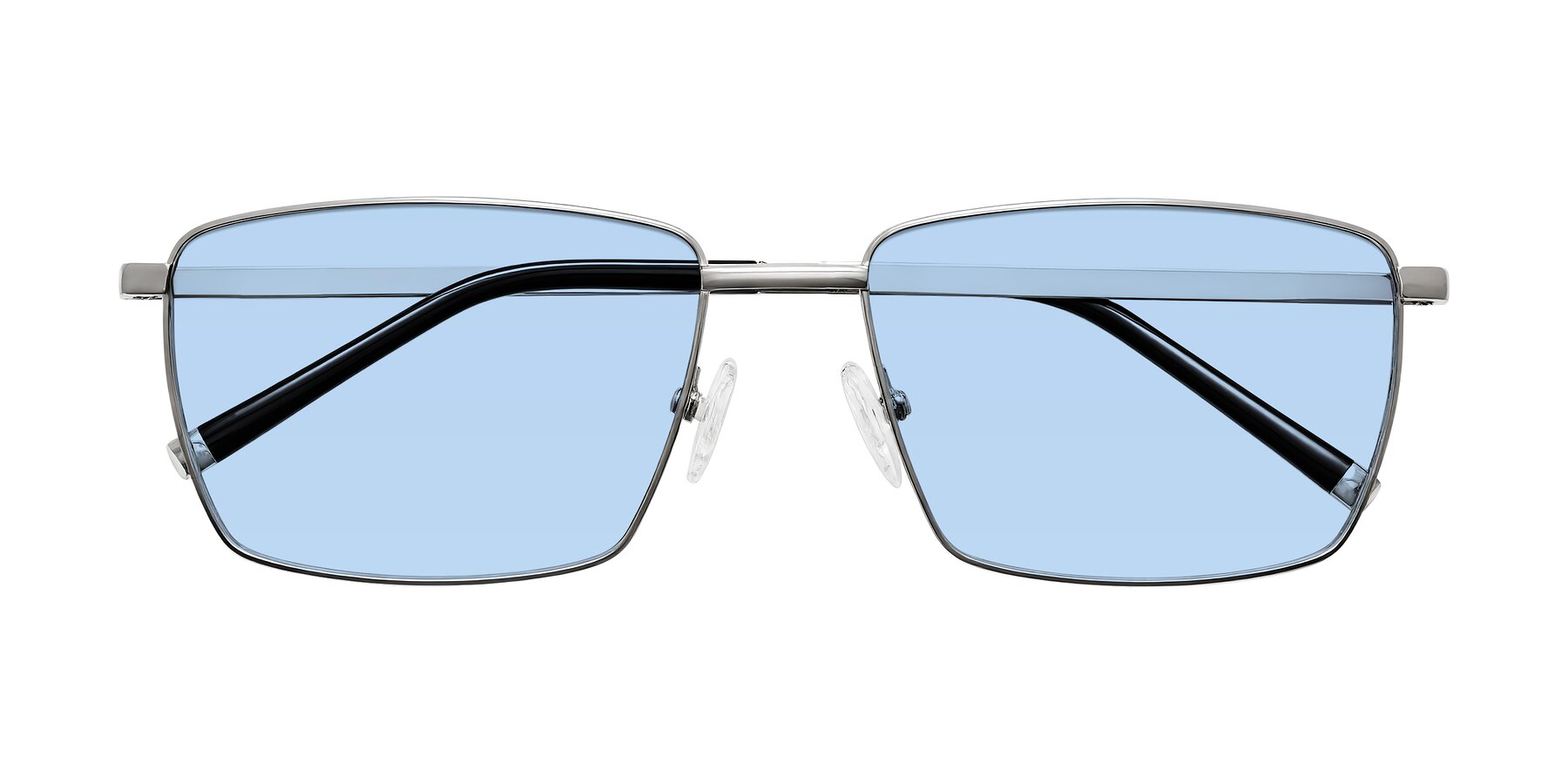 Folded Front of Lynch in Silver with Light Blue Tinted Lenses