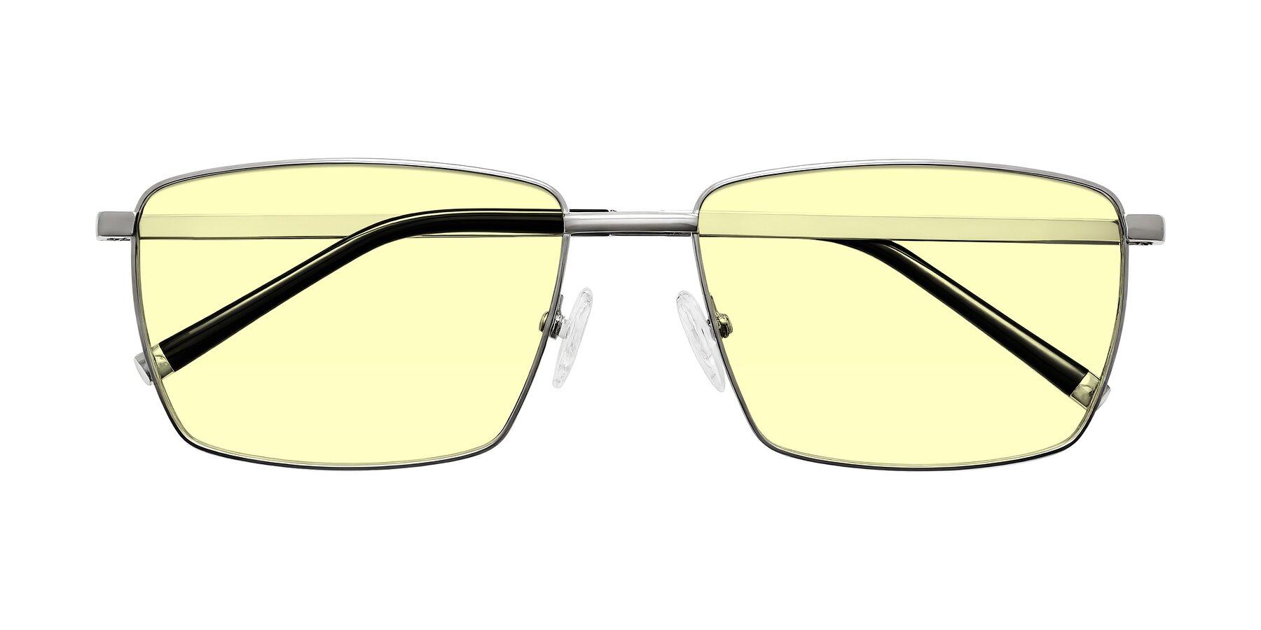 Folded Front of Lynch in Silver with Light Yellow Tinted Lenses