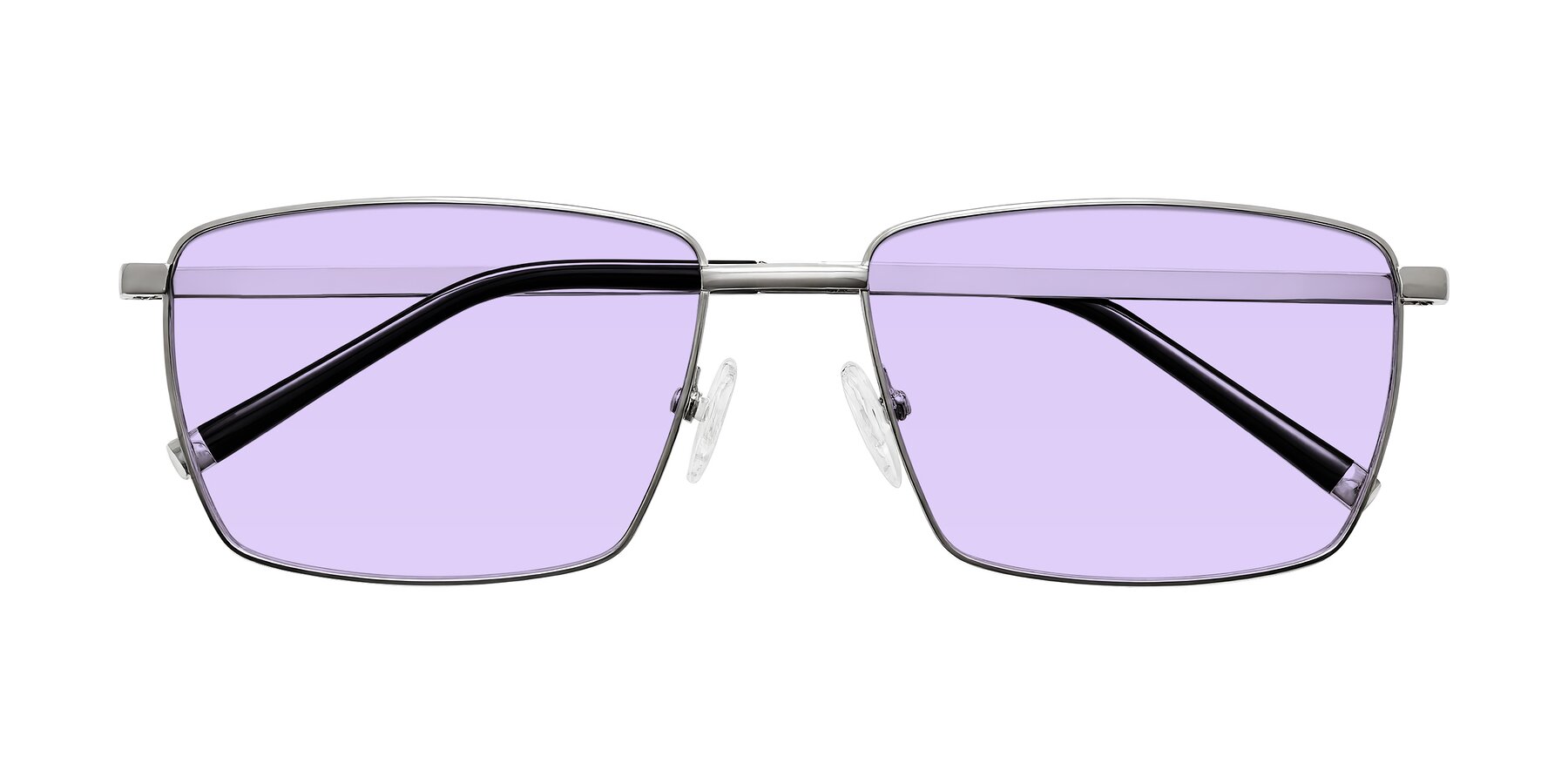 Folded Front of Lynch in Silver with Light Purple Tinted Lenses