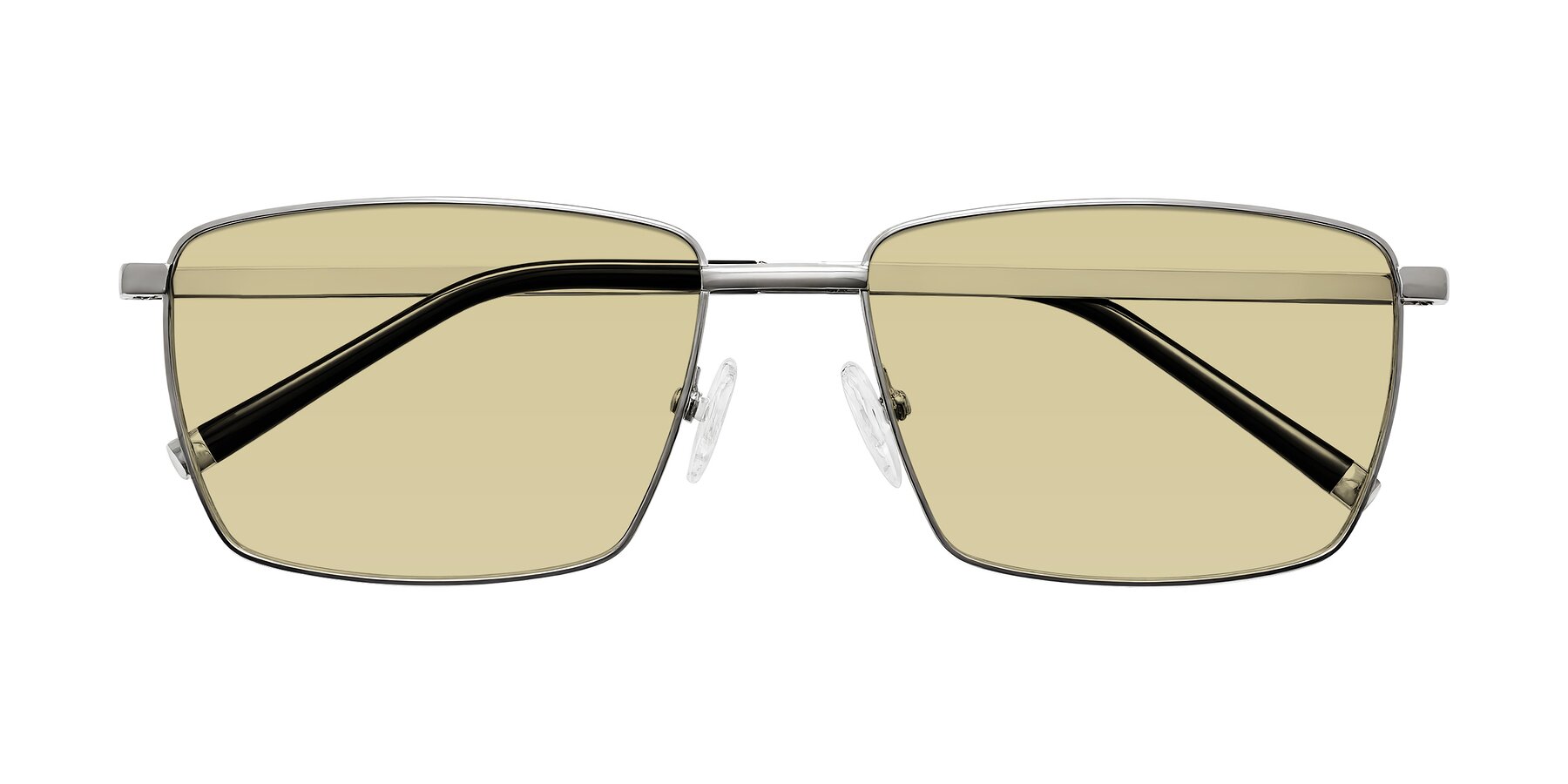 Folded Front of Lynch in Silver with Light Champagne Tinted Lenses