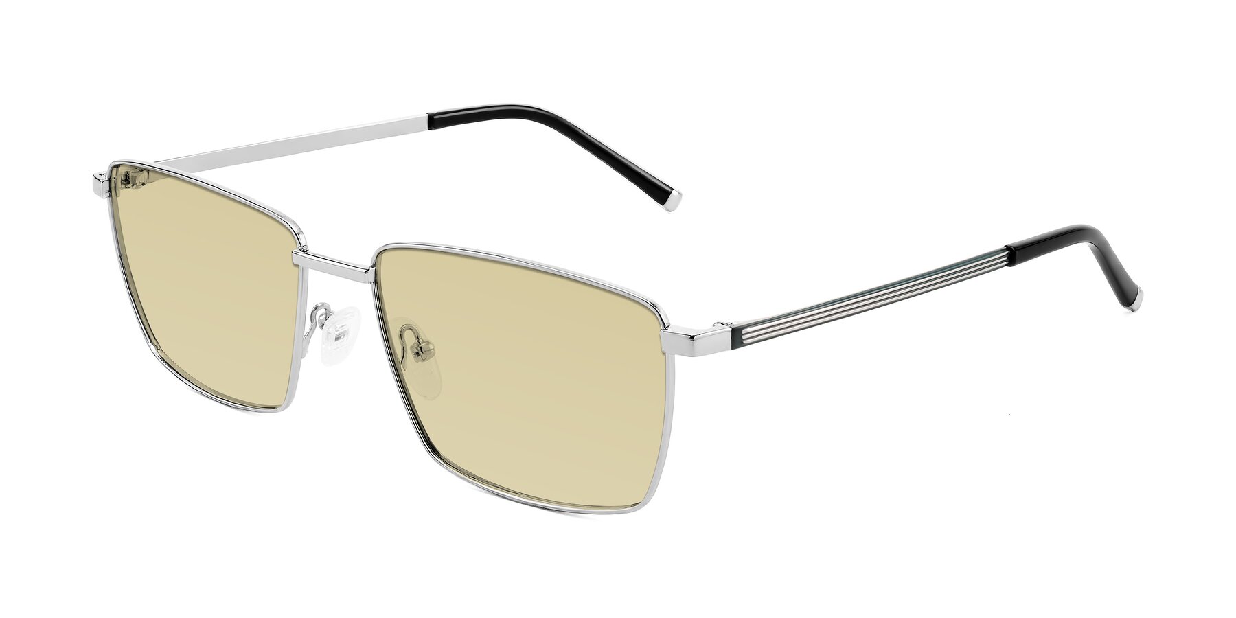 Angle of Lynch in Silver with Light Champagne Tinted Lenses