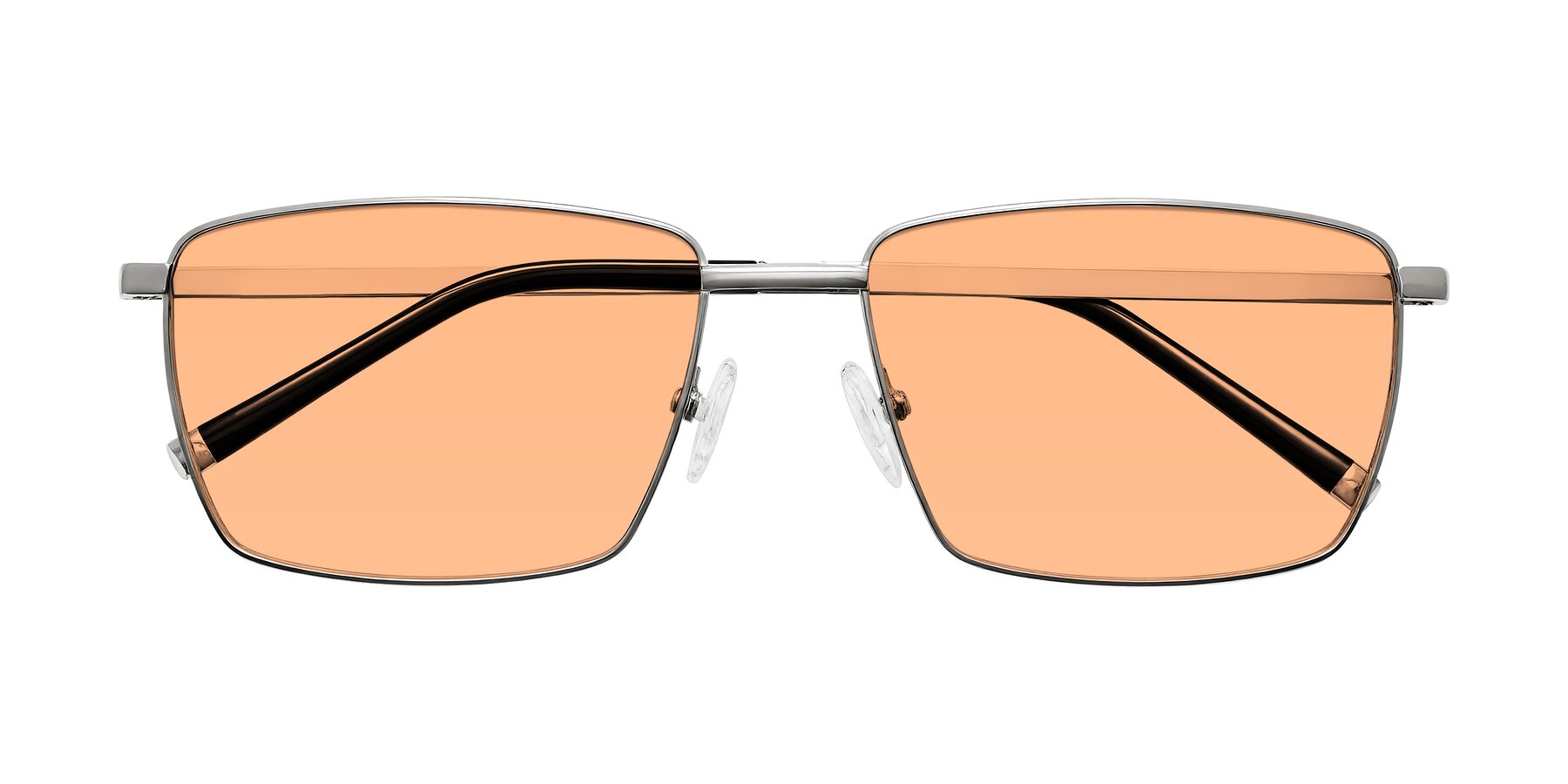 Folded Front of Lynch in Silver with Light Orange Tinted Lenses
